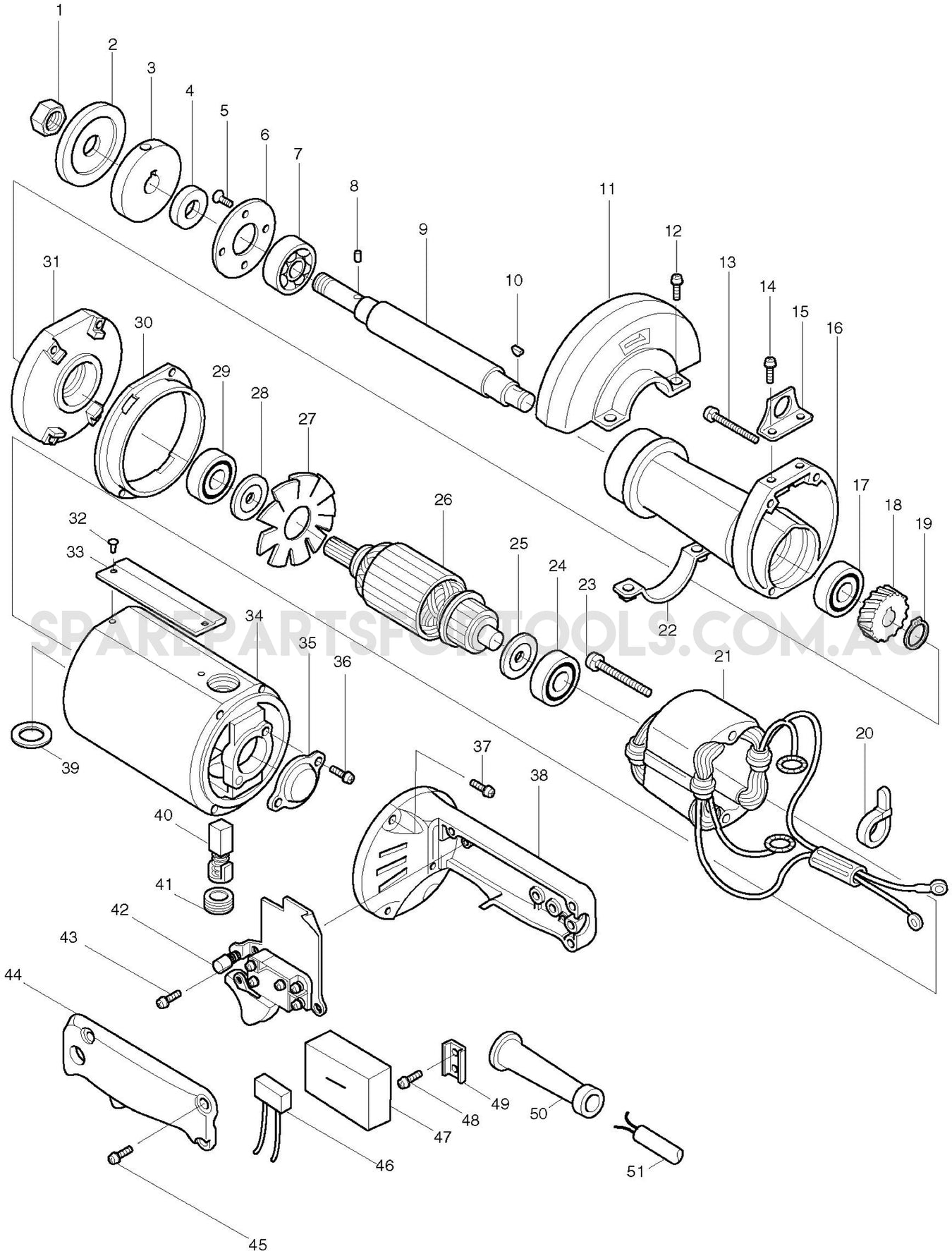 Makita 9105 Spare Parts
