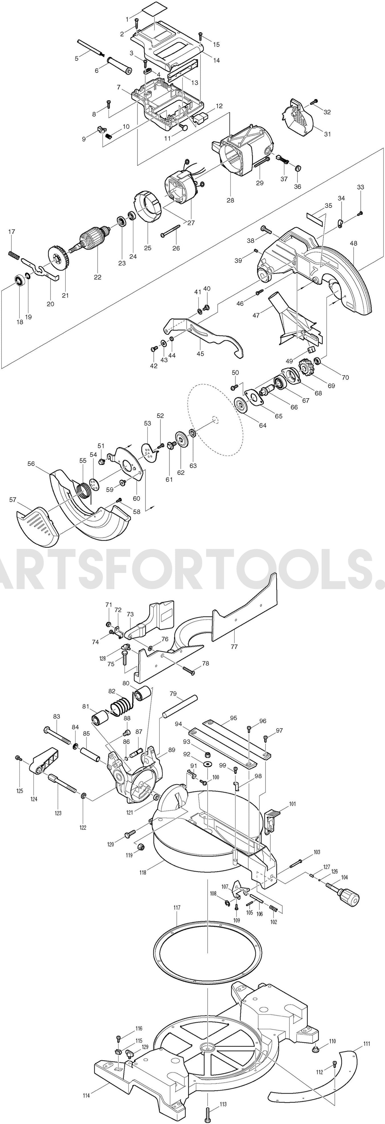 Makita LS1221 Spare Parts