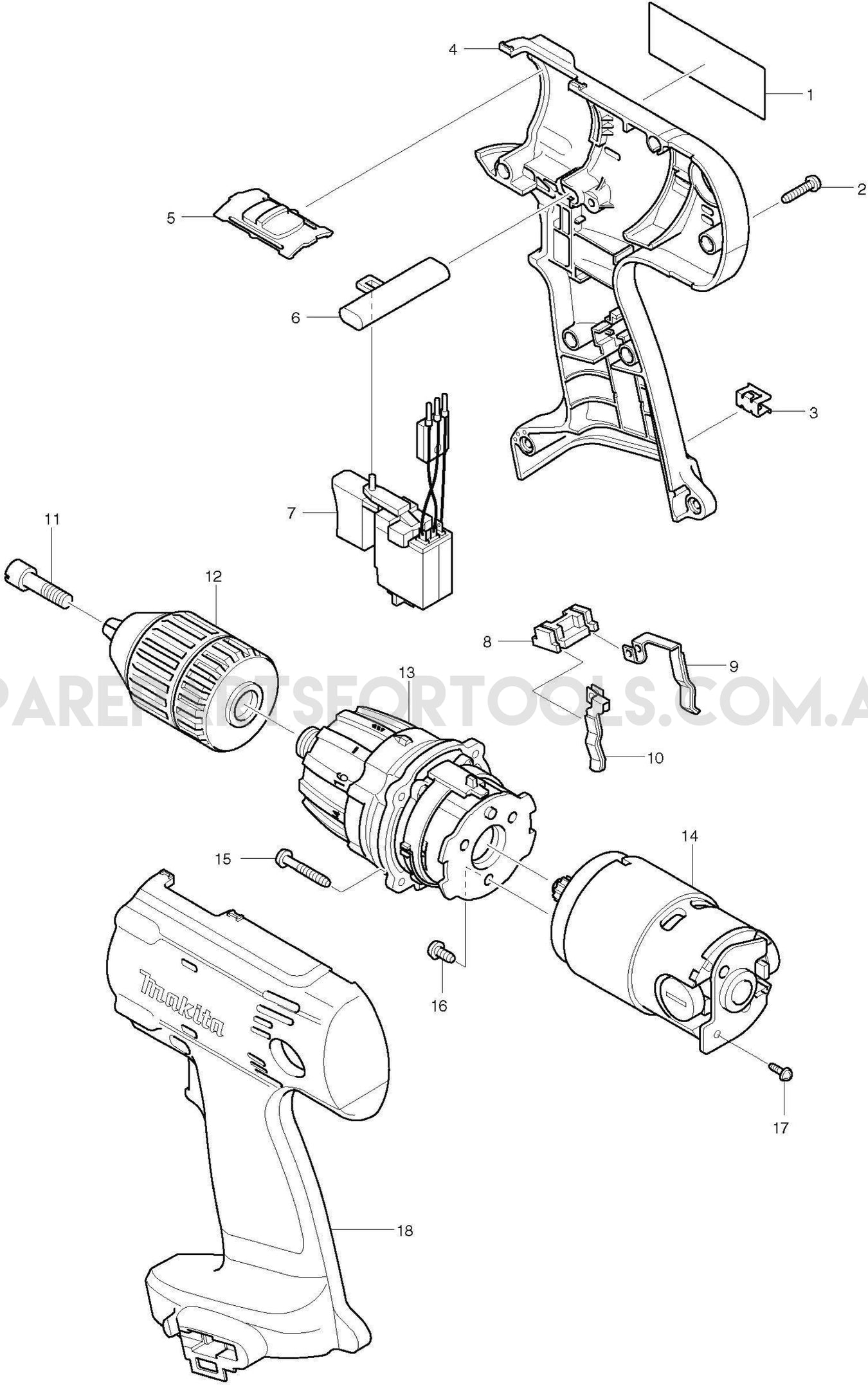 Makita 6336D Spare Parts