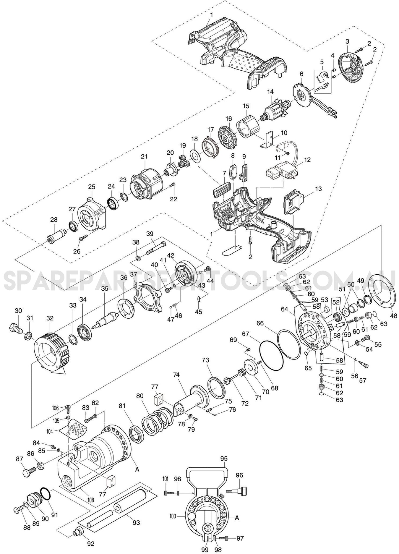 Makita DSC191Z Spare Parts