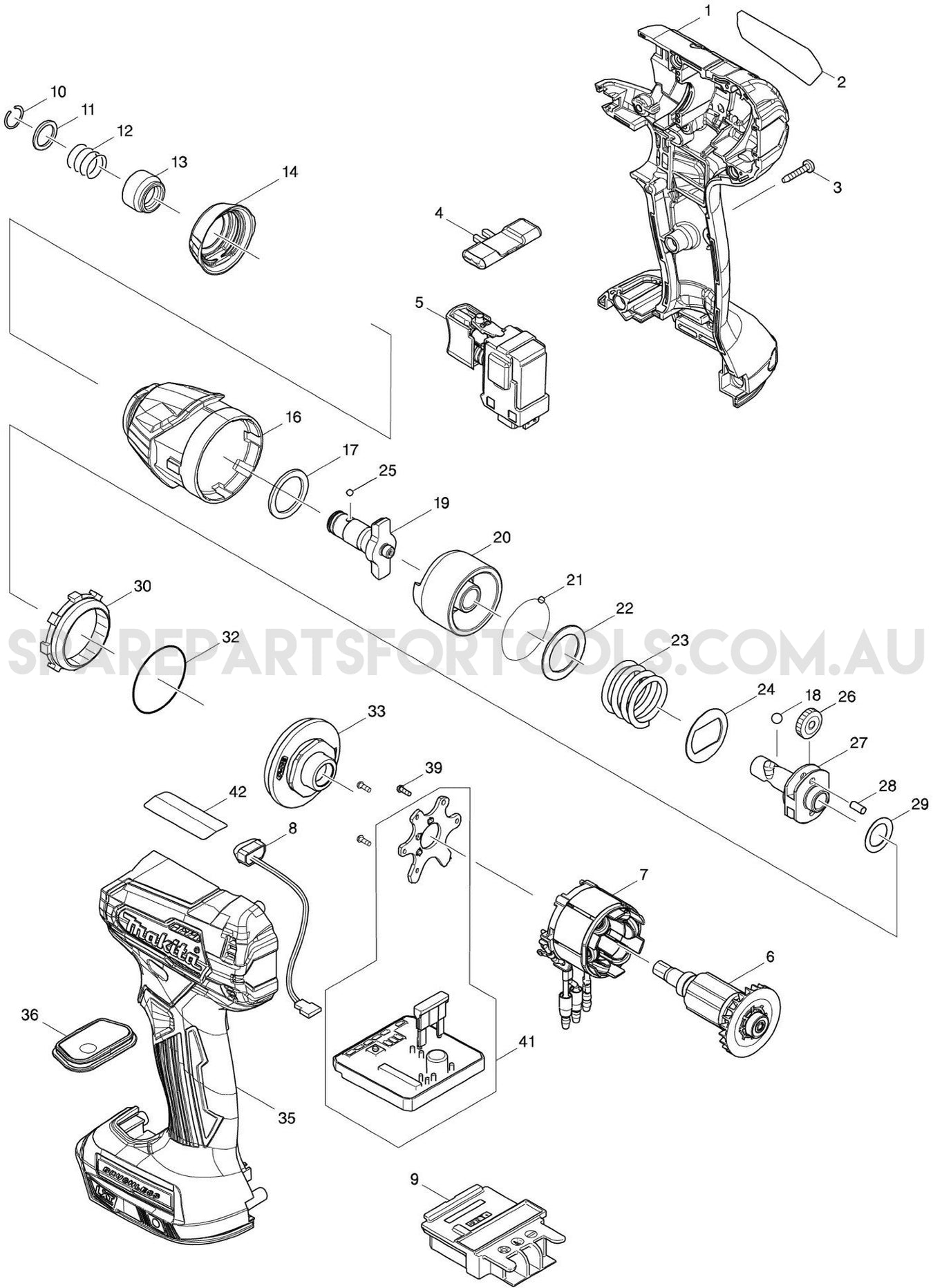 Makita DTD155Z Spare Parts