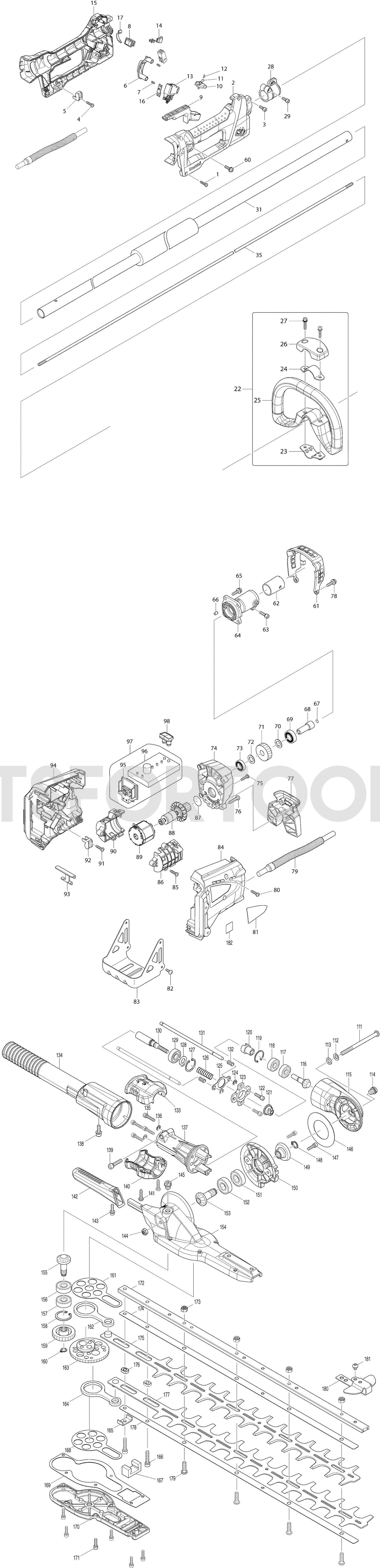 Makita UN490DZ Spare Parts