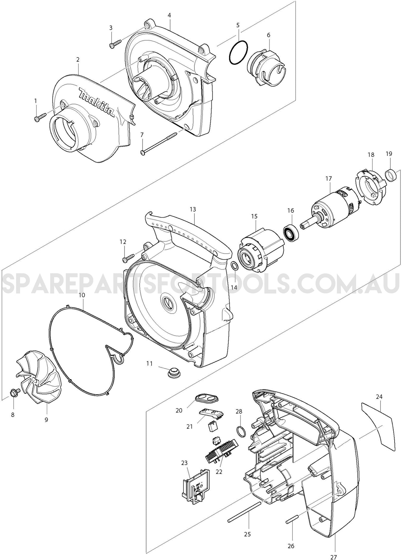 Makita DVC350Z Spare Parts