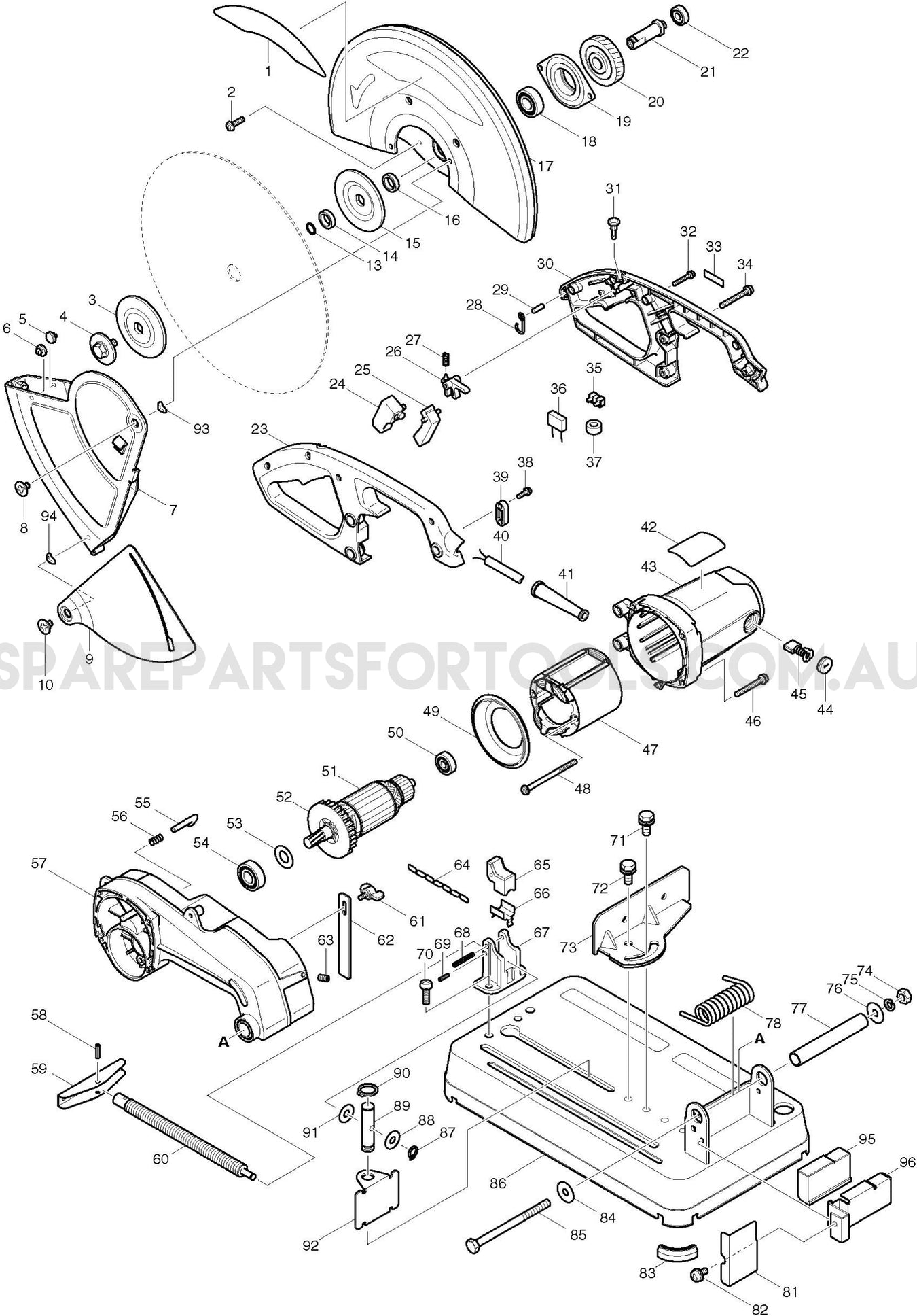 Makita MT240 Spare Parts