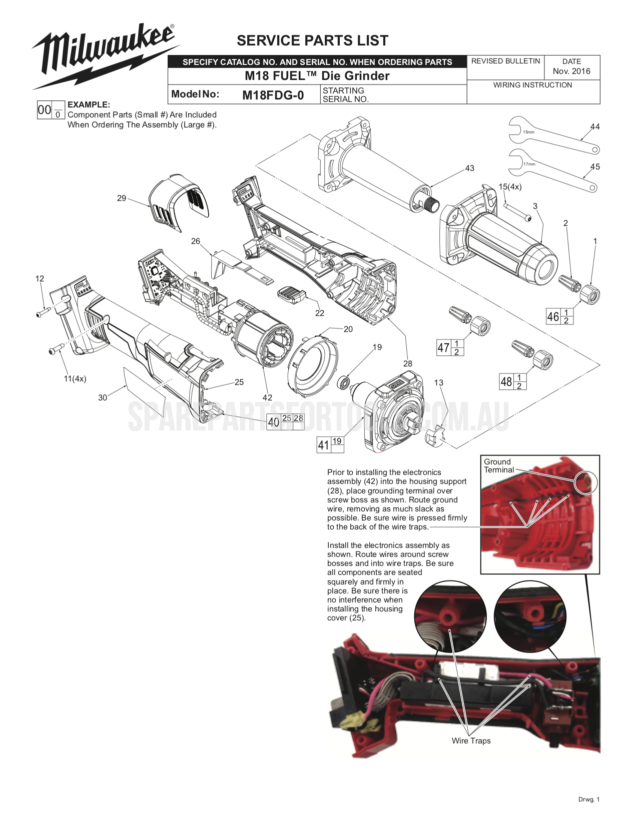 Milwaukee M18FDG Spare Parts