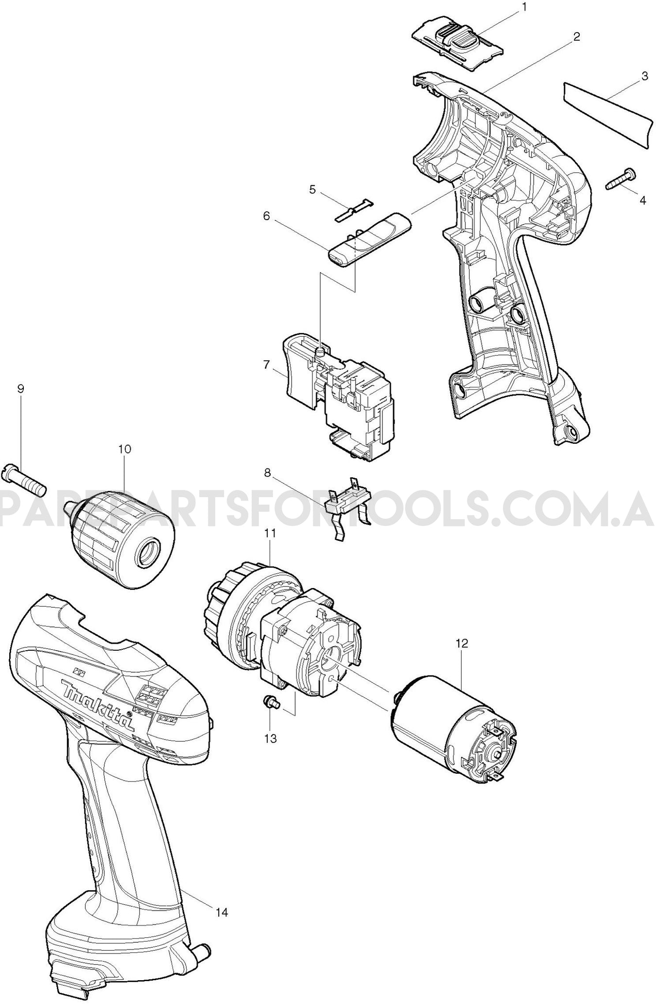Makita 6271D Spare Parts