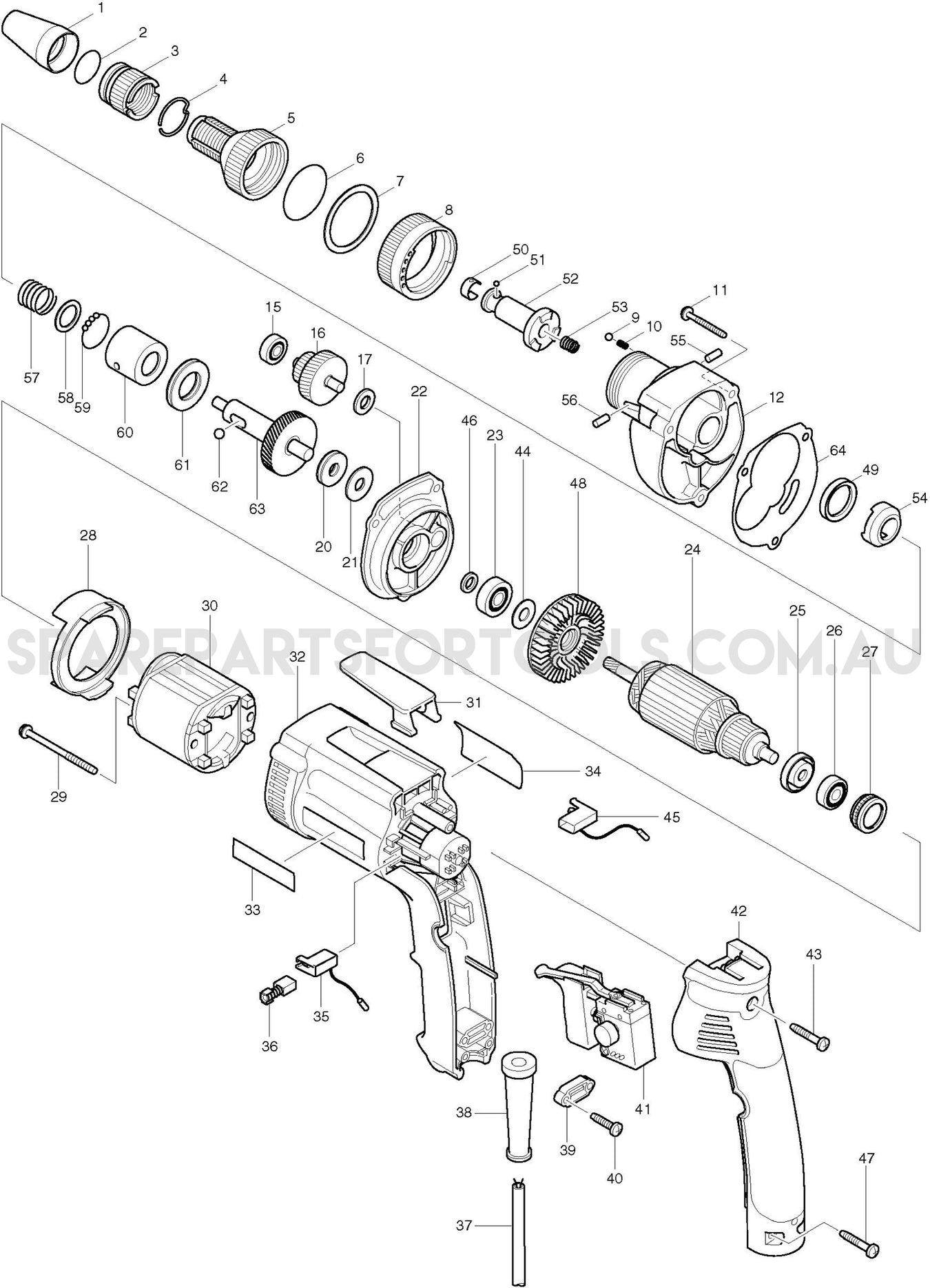 Makita 6827 Spare Parts