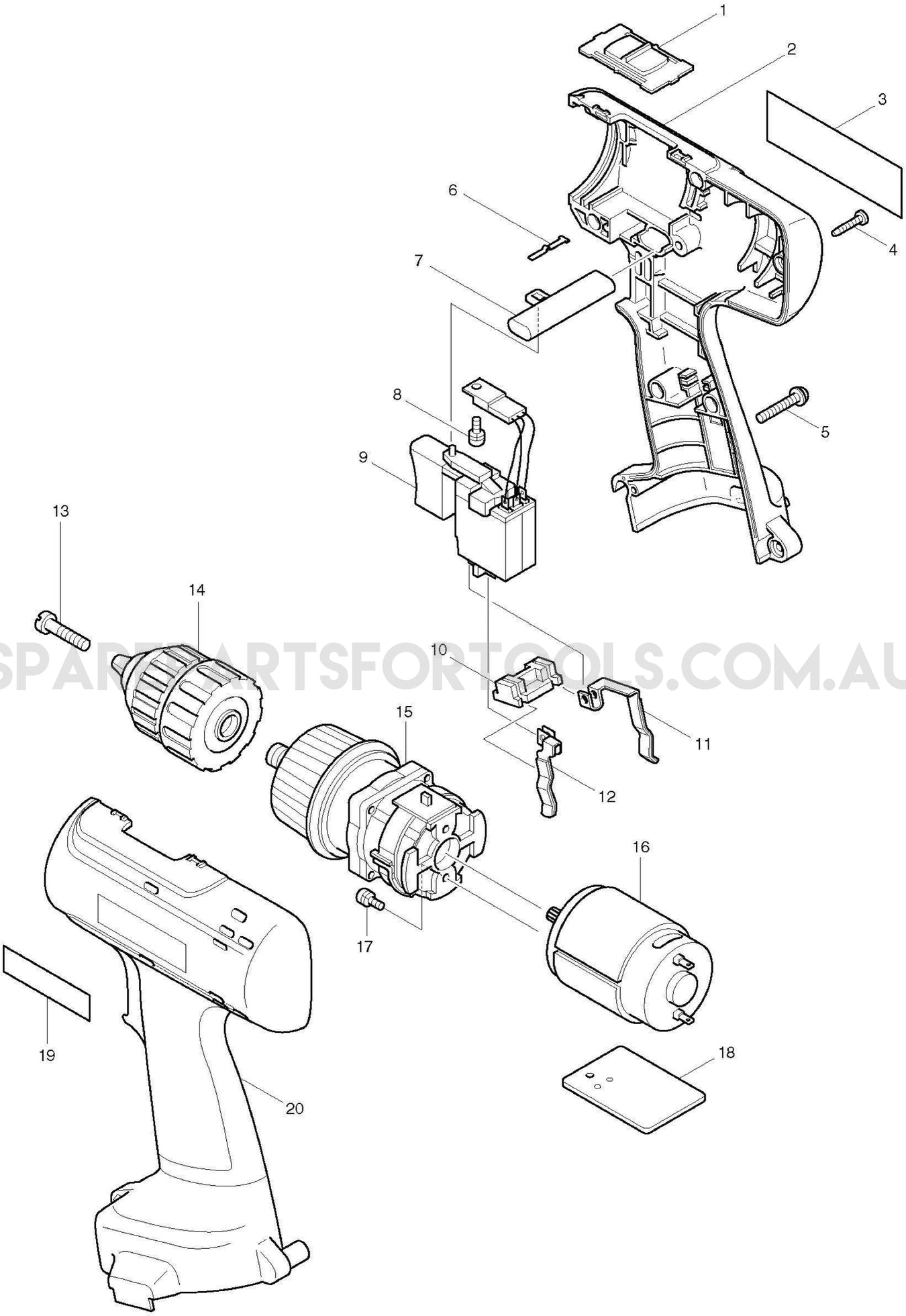 Makita 6227D Spare Parts