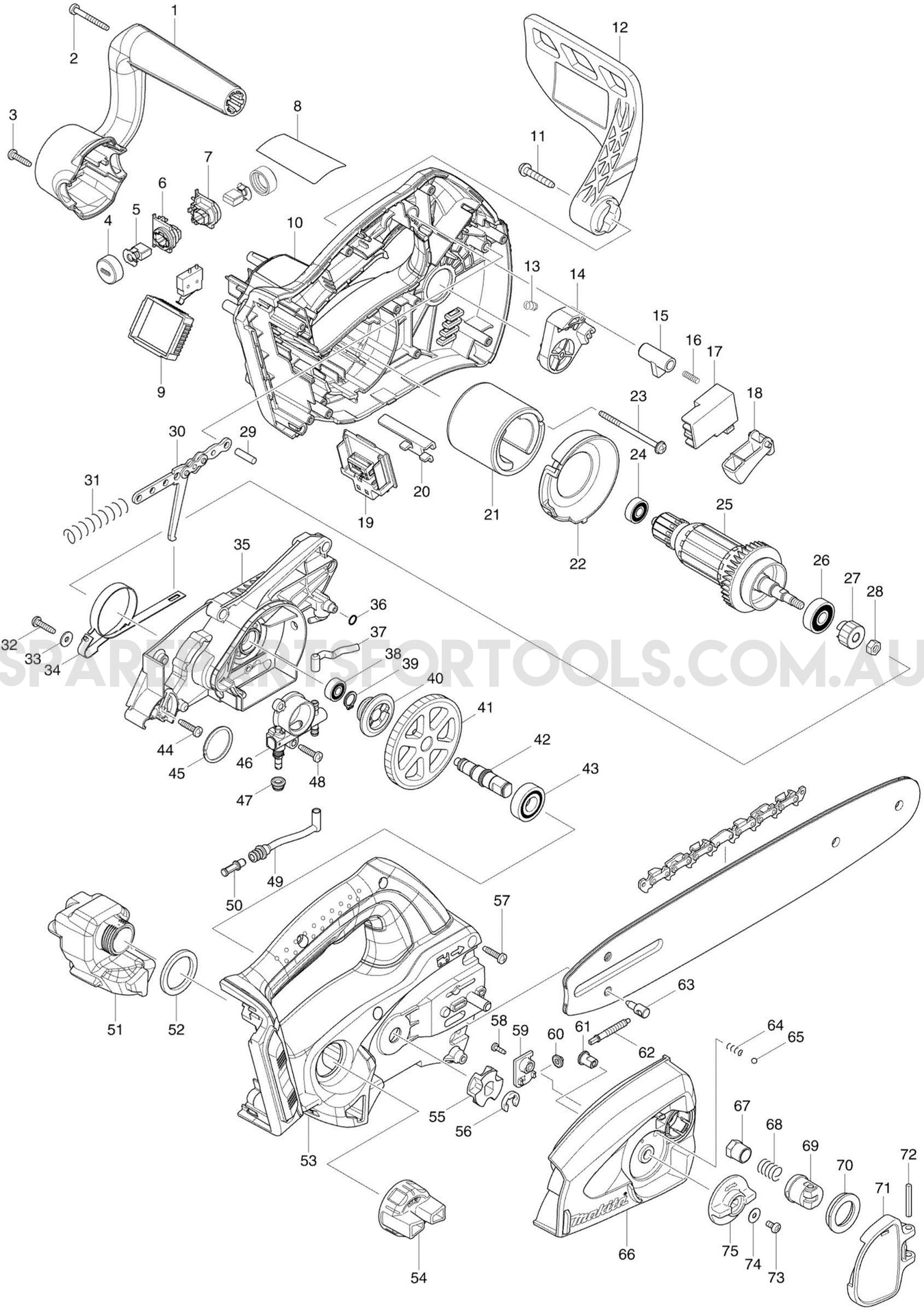 Makita UC250D Spare Parts