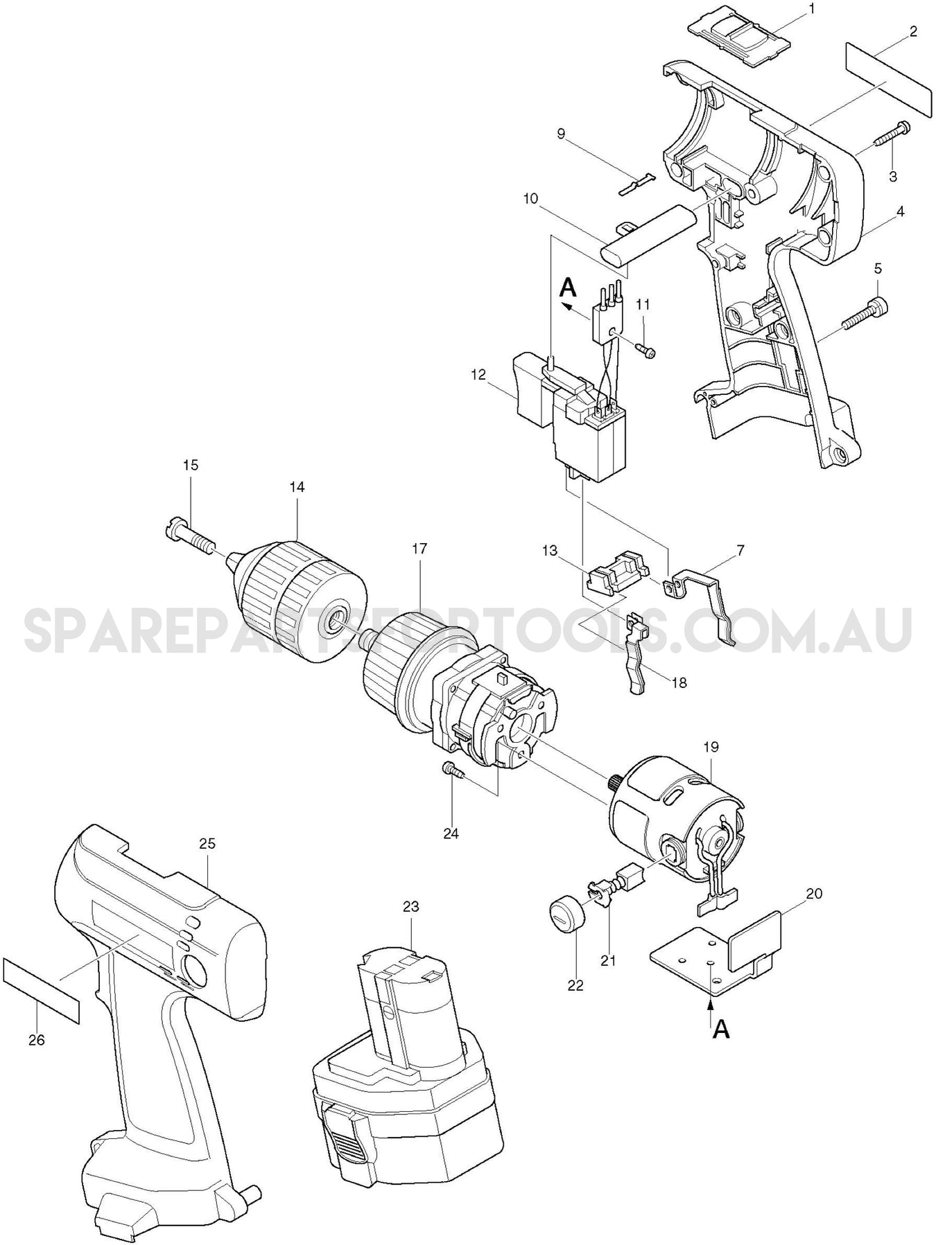 Makita 6314D Spare Parts