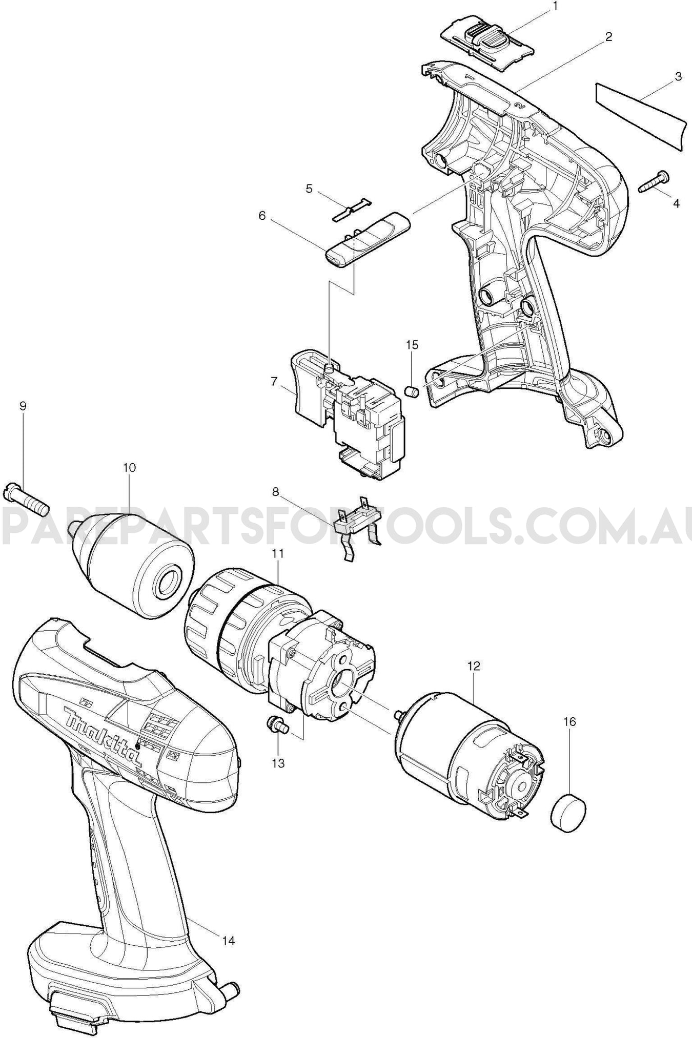 Makita 8391D Spare Parts