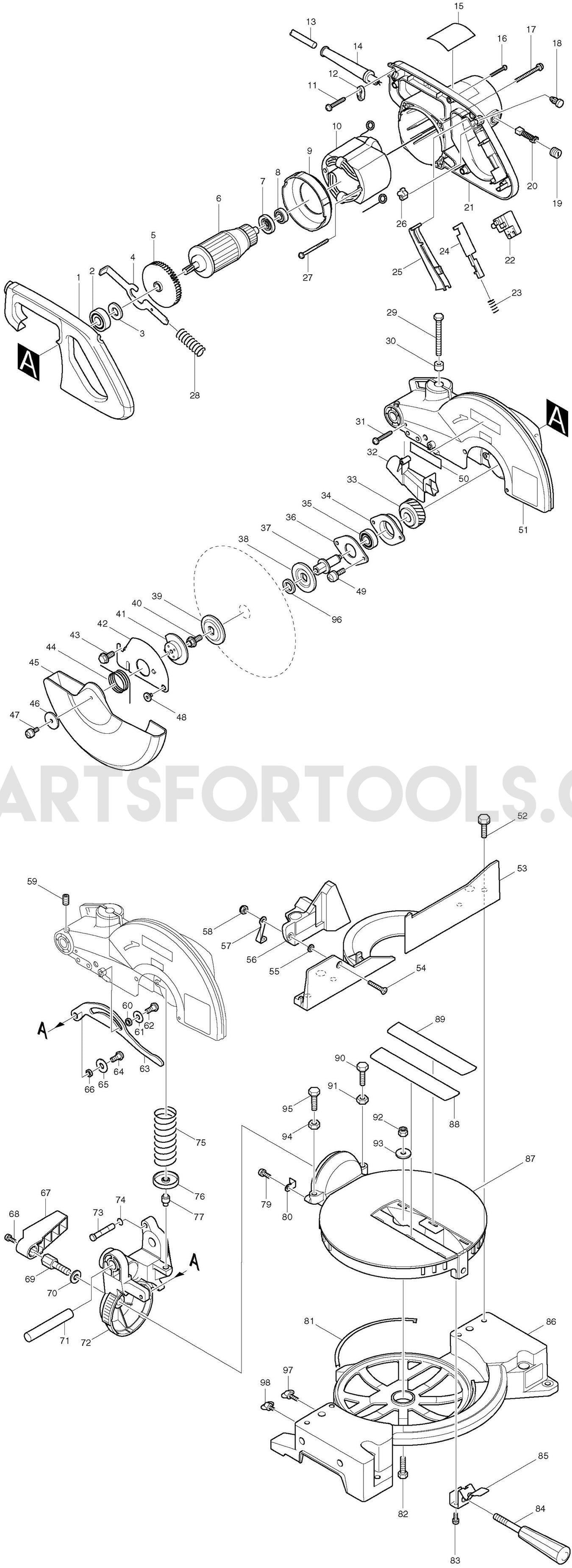 Makita LS1040 Spare Parts