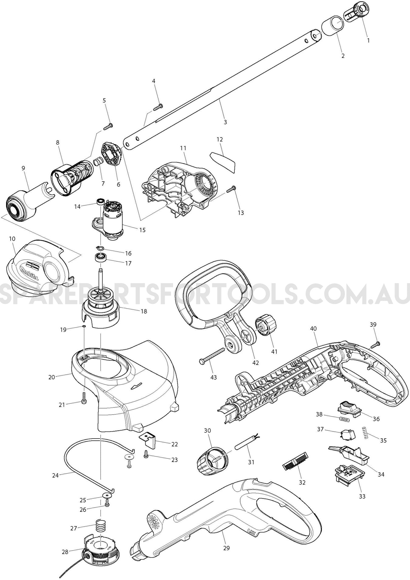 Makita DUR181Z Spare Parts