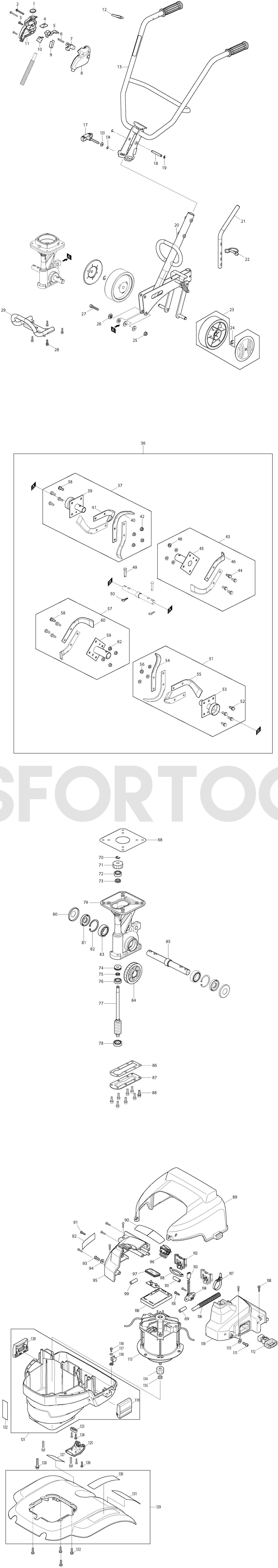 Makita UK360D Spare Parts