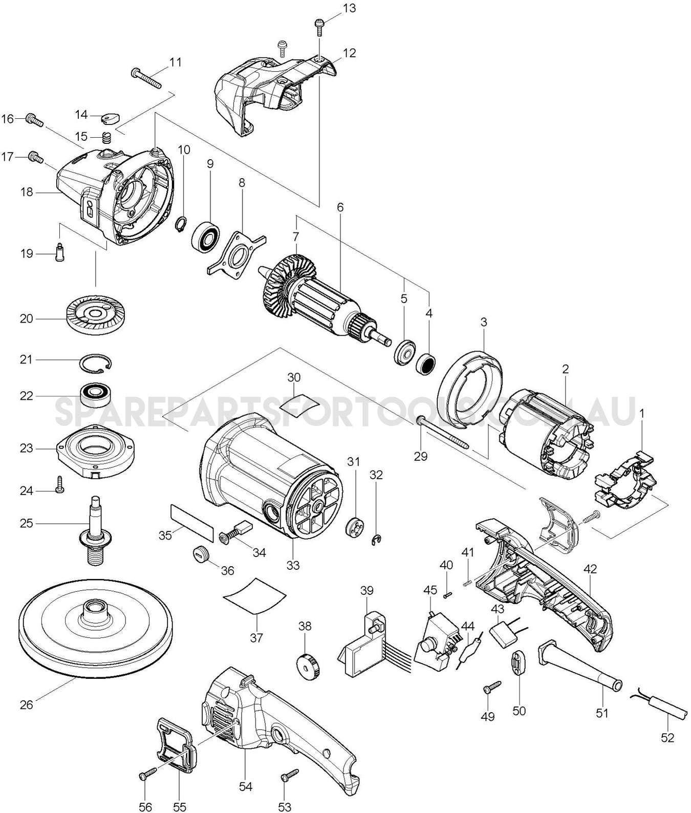 Makita 9237CB Spare Parts