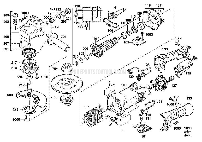 Milwaukee AG16-125XC Spare Parts