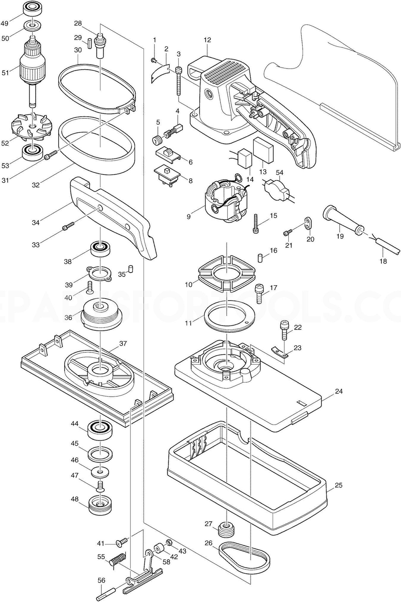 Makita 9045N Spare Parts