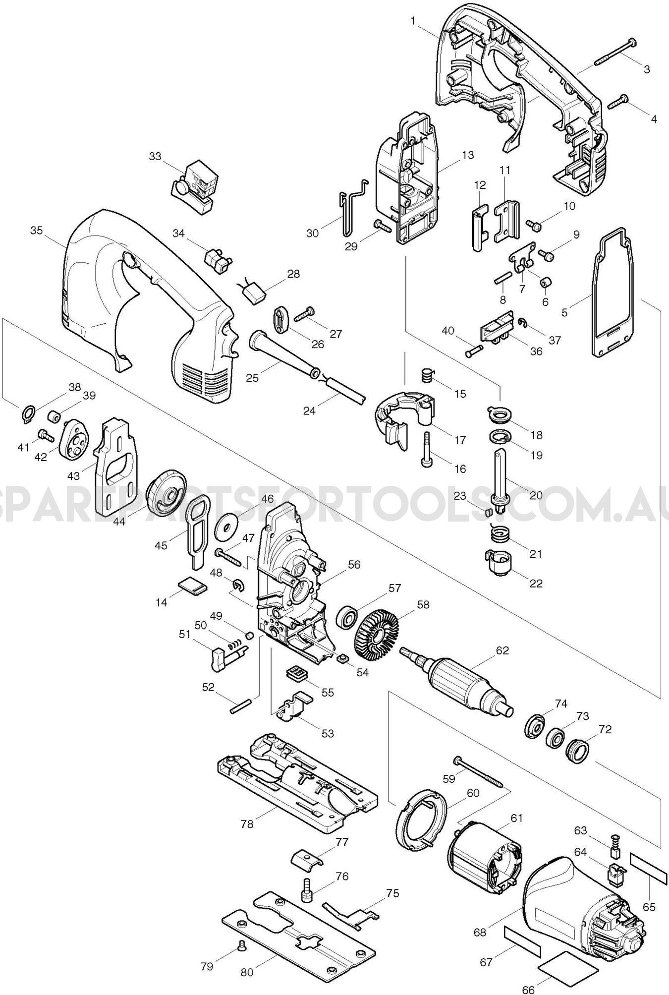 Makita 4340T Spare Parts
