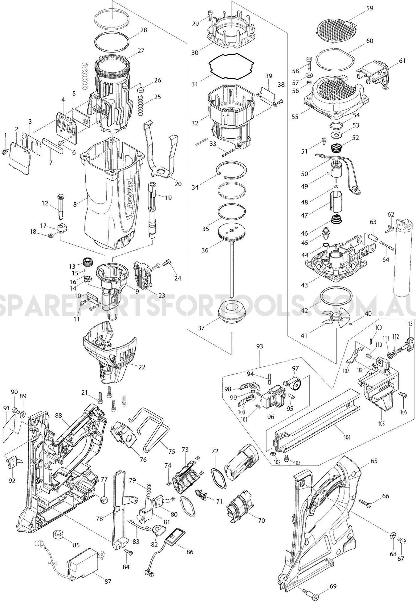 Makita GN420CLSE Spare Parts