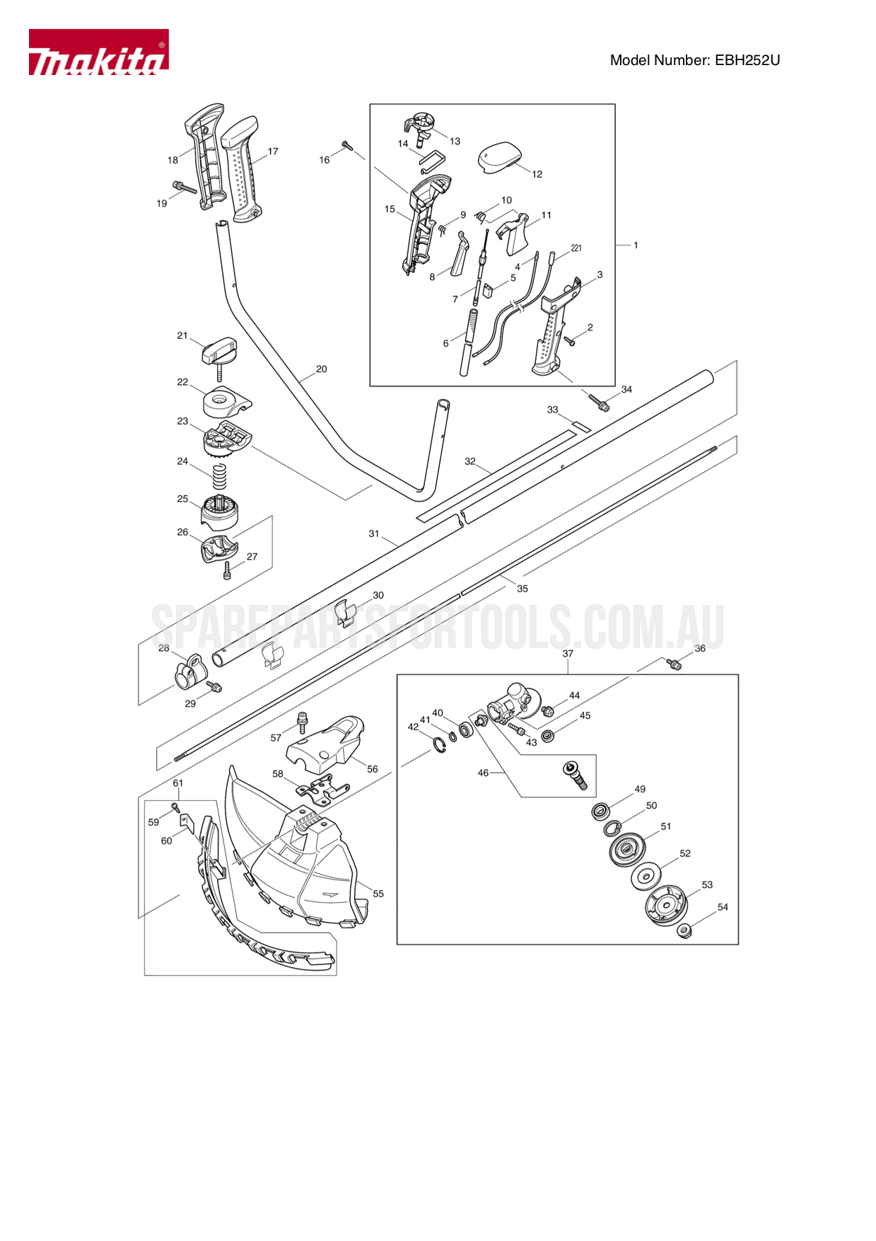 Makita EBH252U Spare Parts