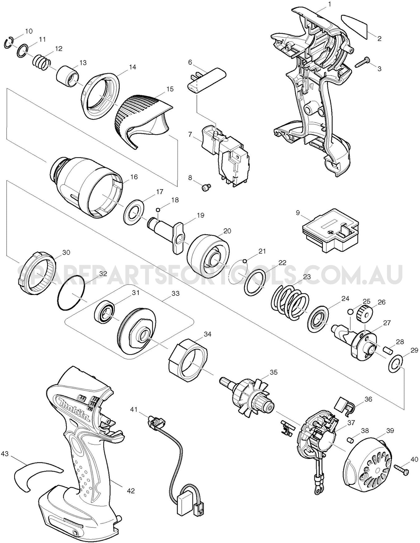 Makita BTD142 Spare Parts