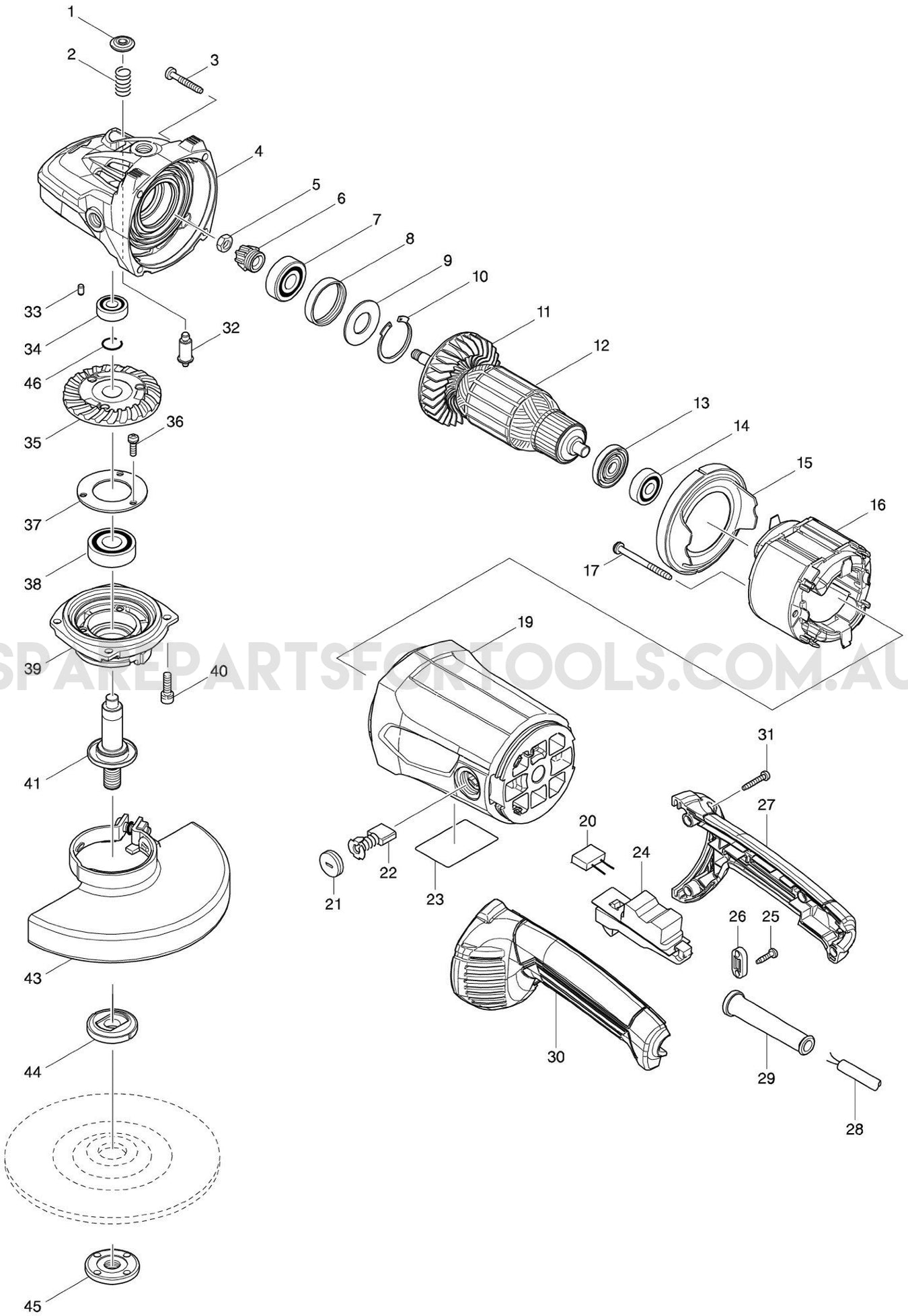 Makita M9000G Spare Parts