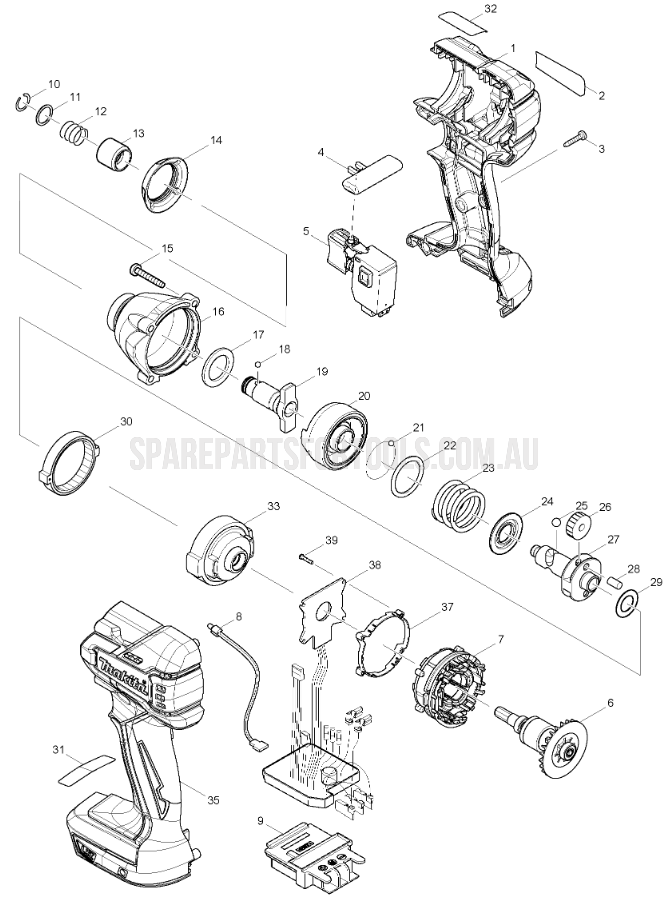 Makita DTD129 Spare Parts