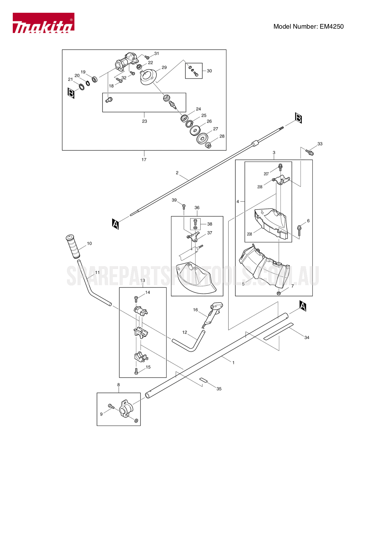 Makita EM4250 Spare Parts