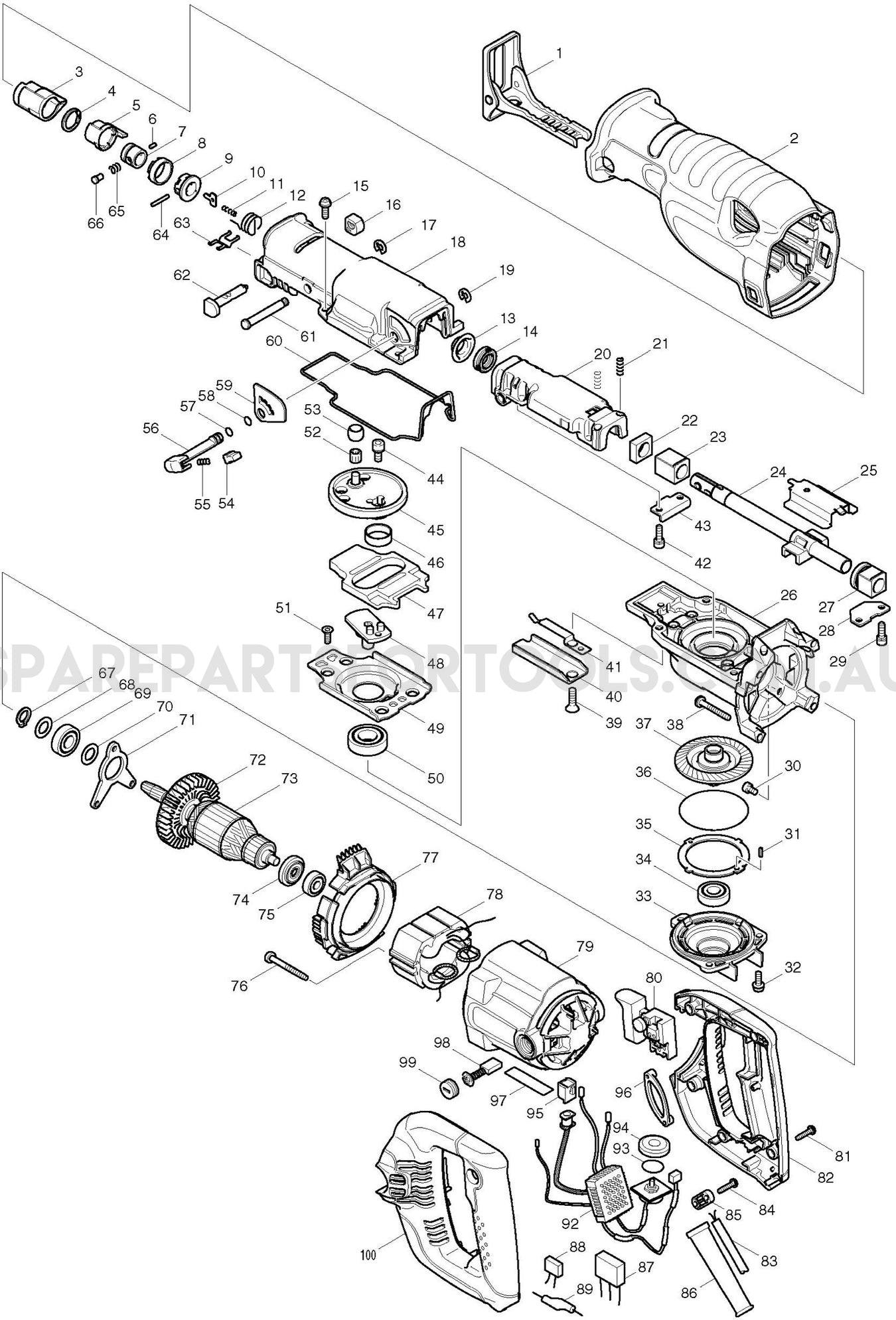 Makita JR3070CT Spare Parts