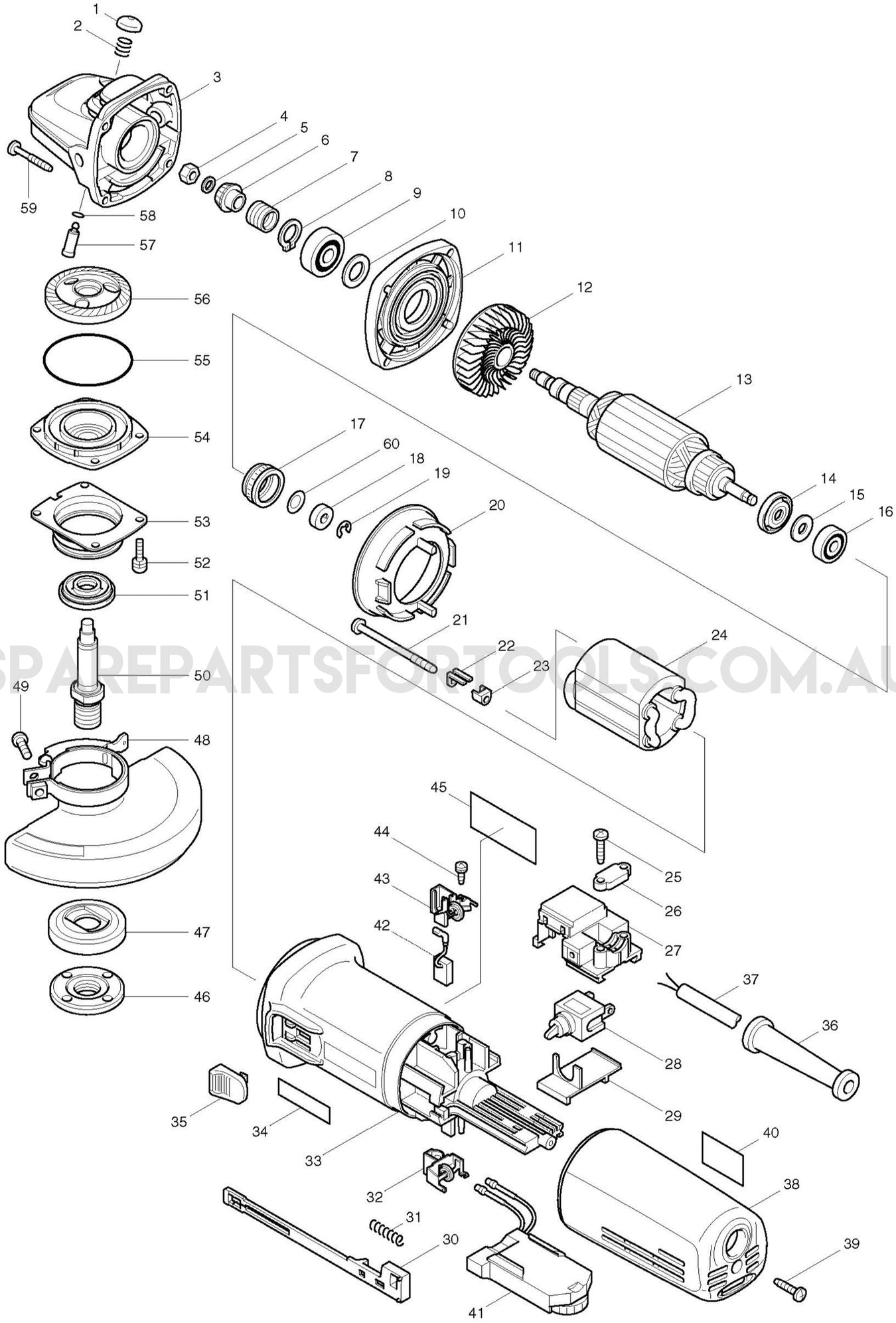 Makita 9565CV Spare Parts