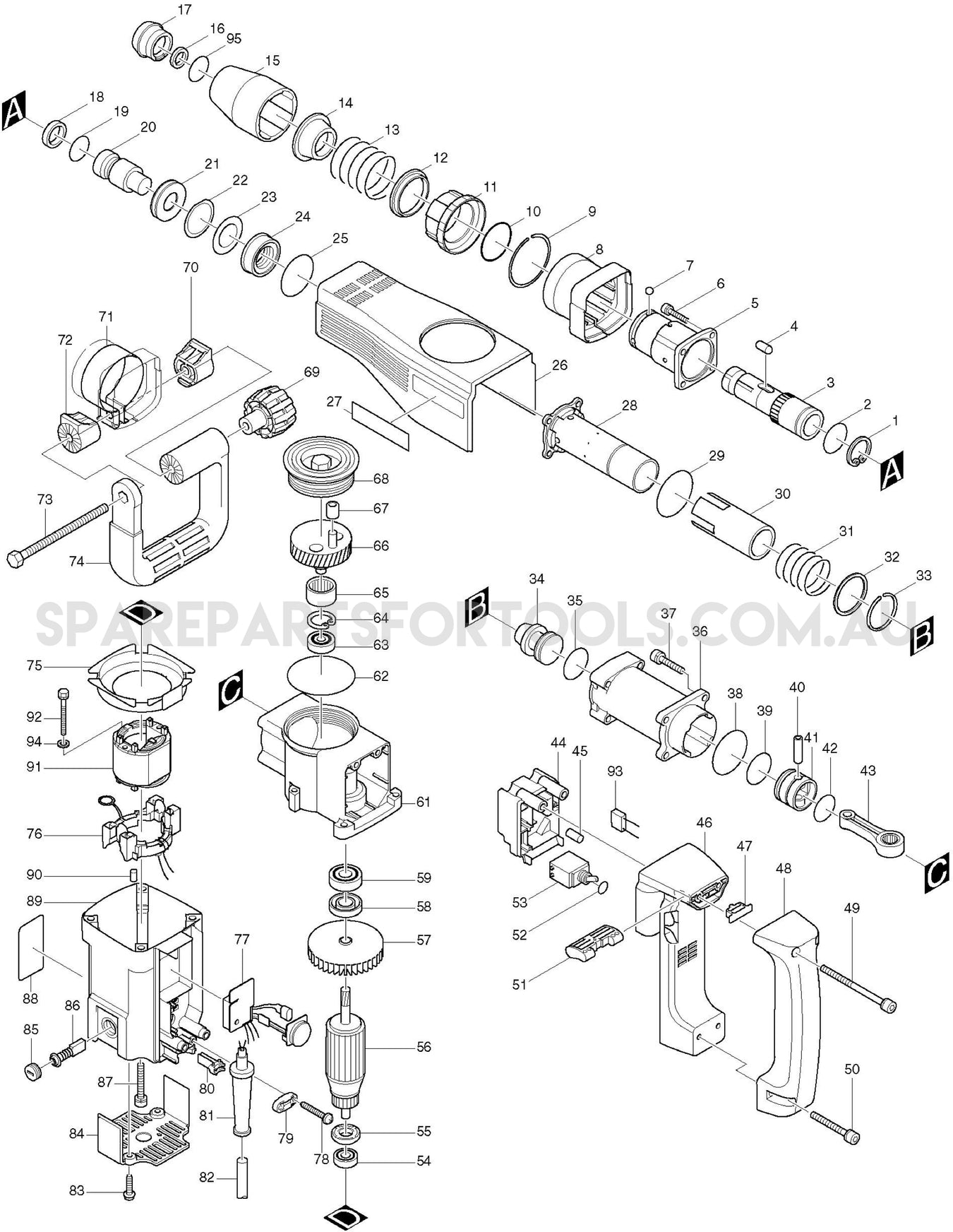 Makita HM1100C Spare Parts