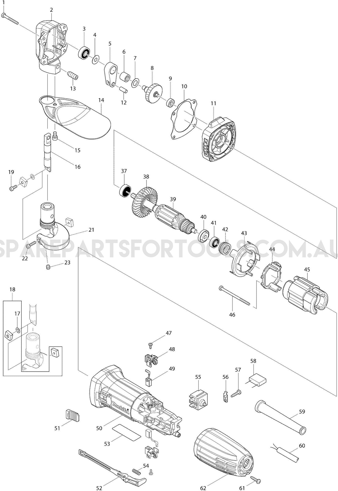 Makita JS1602 Spare Parts