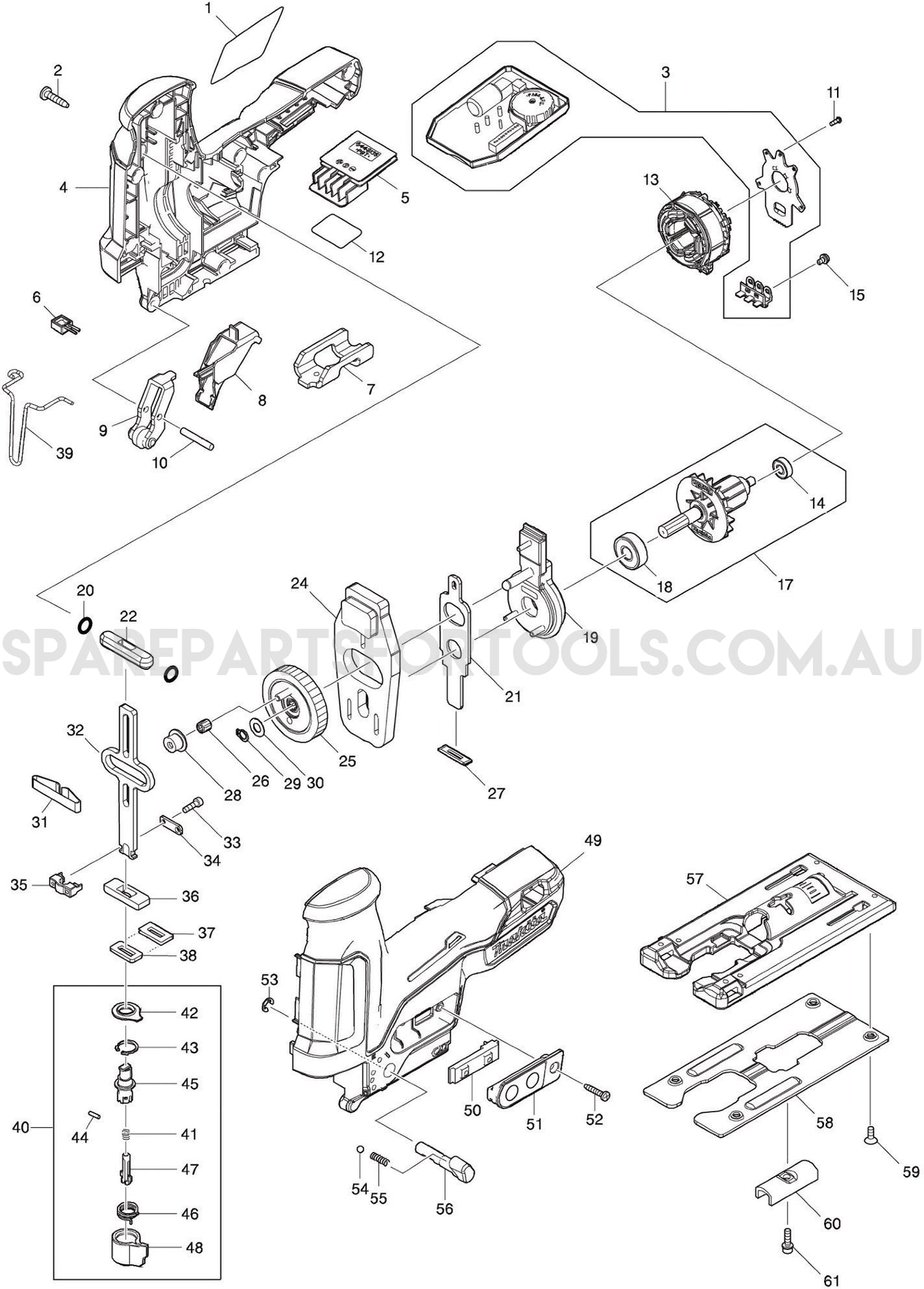 Makita JV102DZ Spare Parts