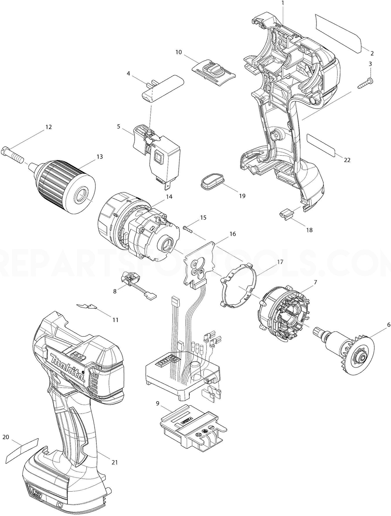 Makita DDF480 Spare Parts