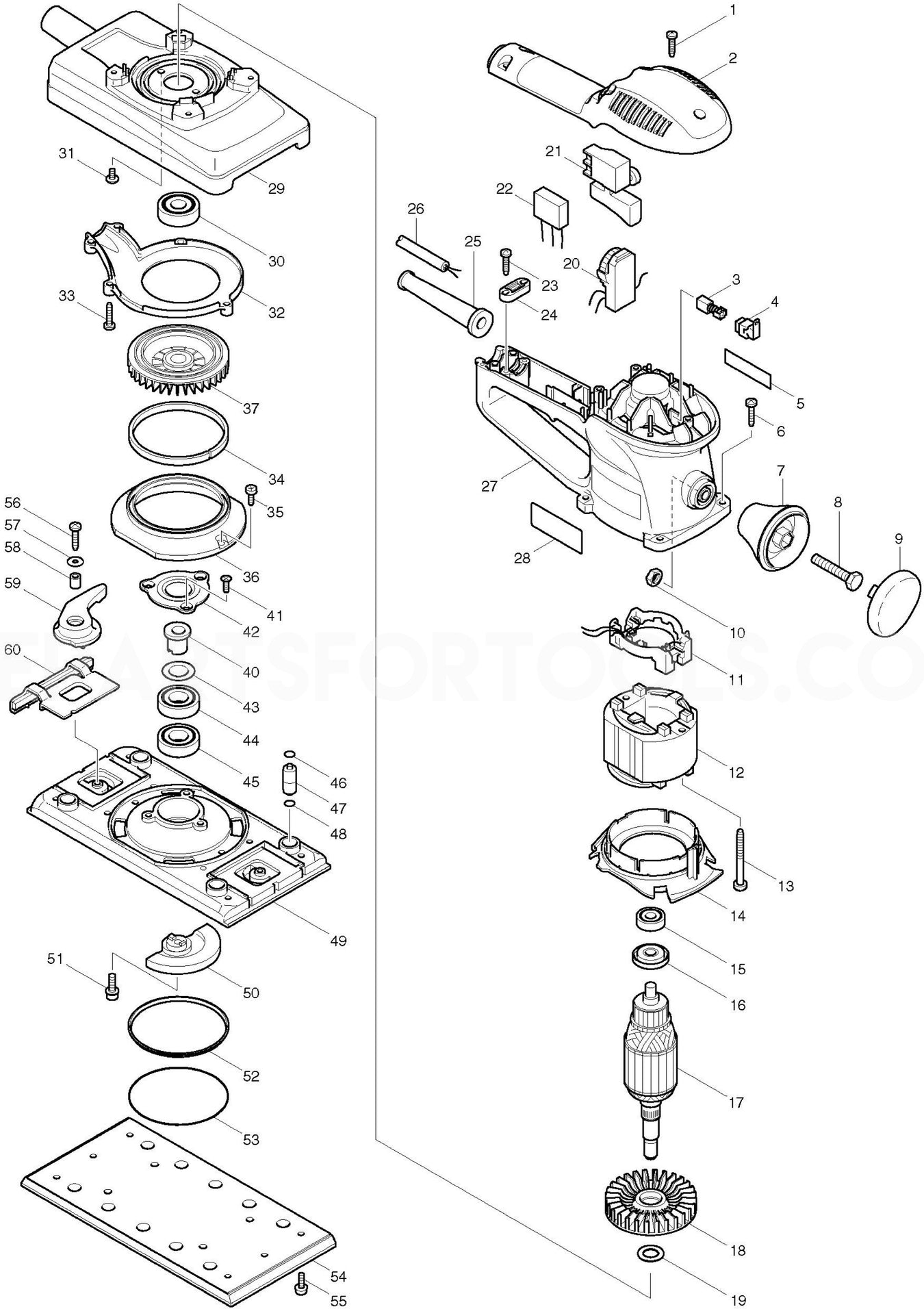 Makita BO4900V Spare Parts