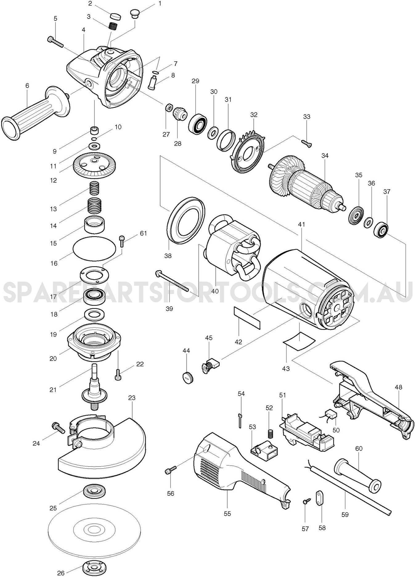 Makita 9077 Spare Parts