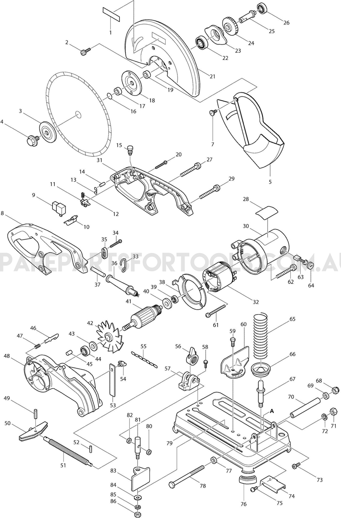 Makita 2414NB Spare Parts