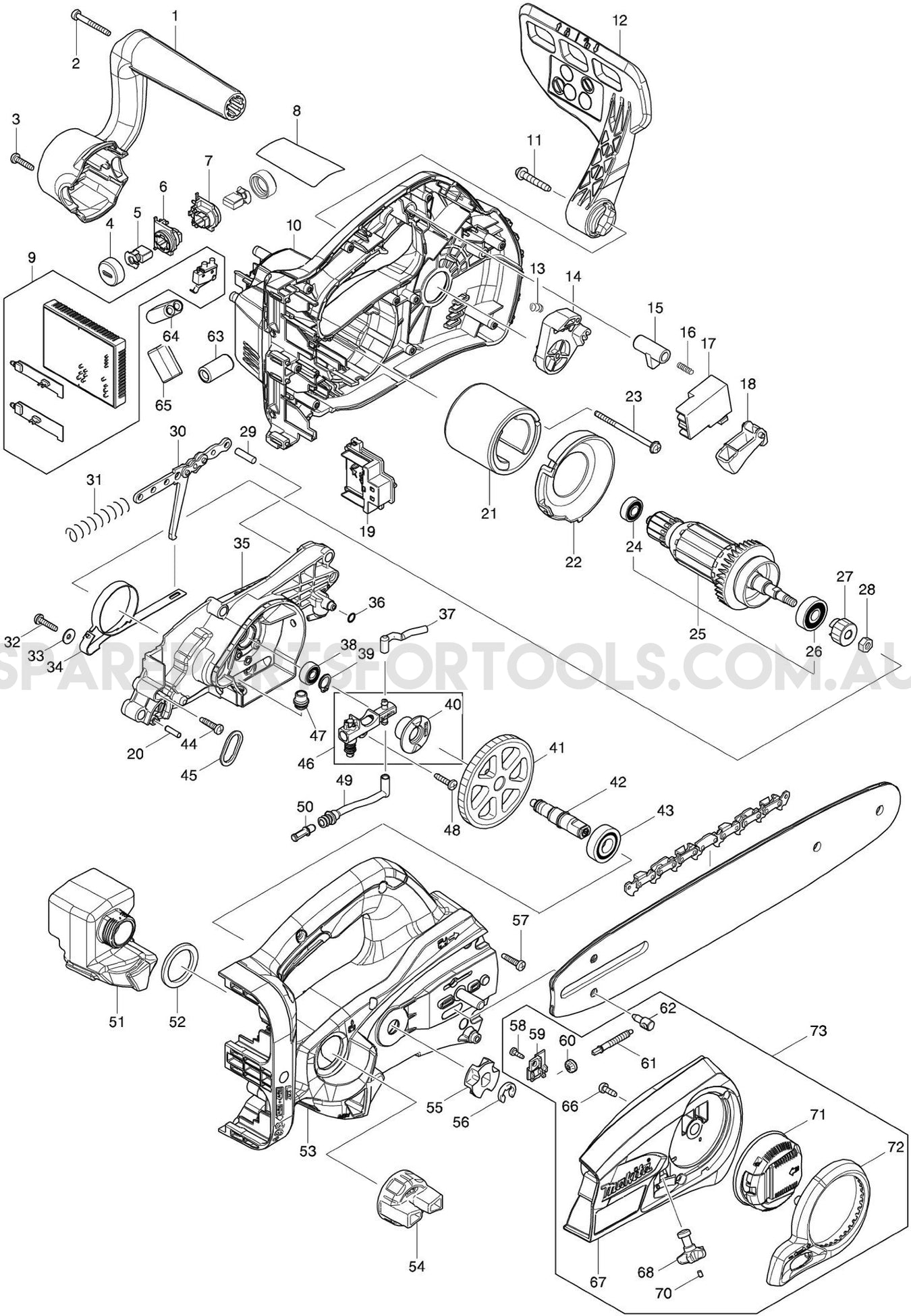 Makita DUC302Z Spare Parts