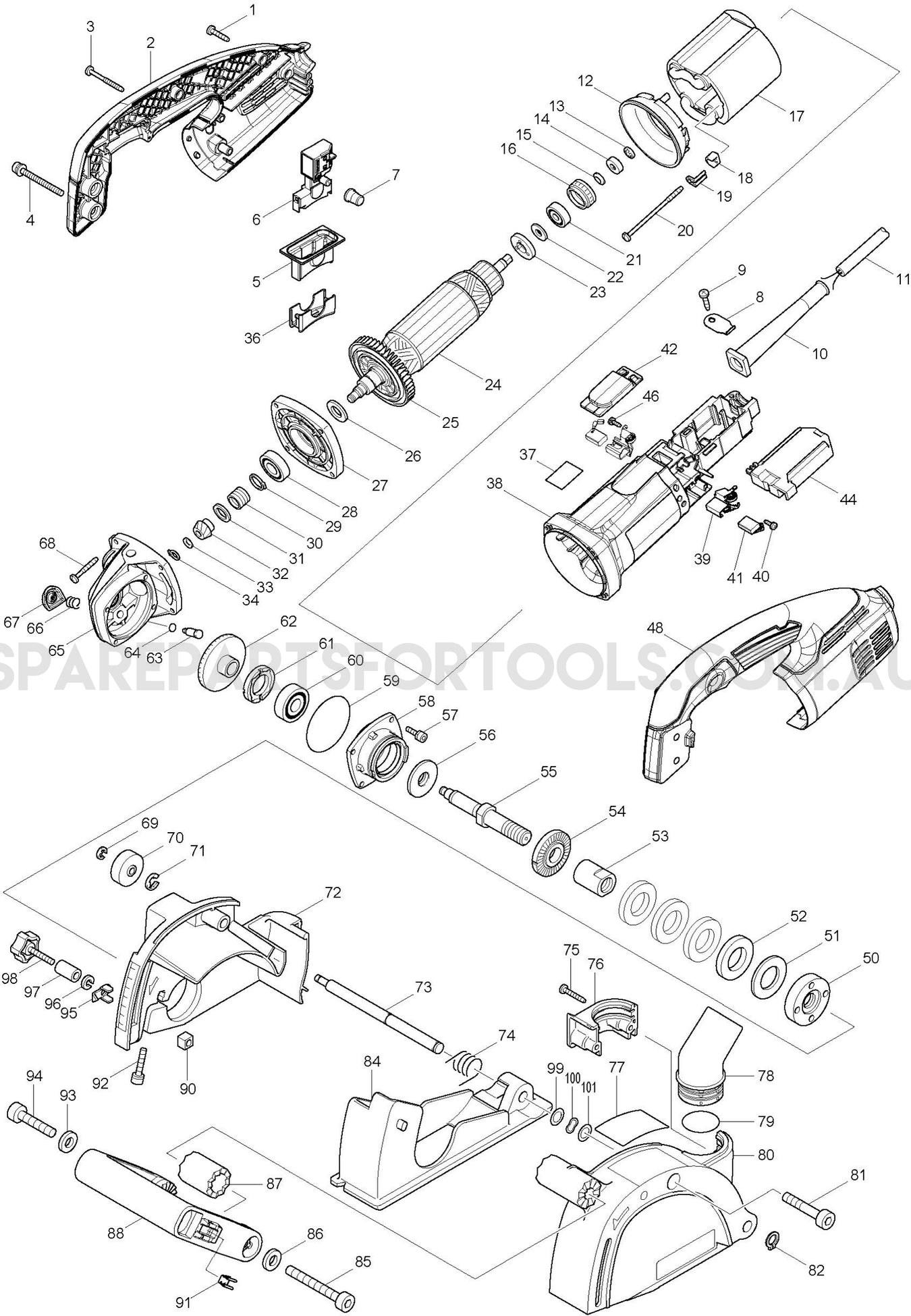 Makita SG1251 Spare Parts