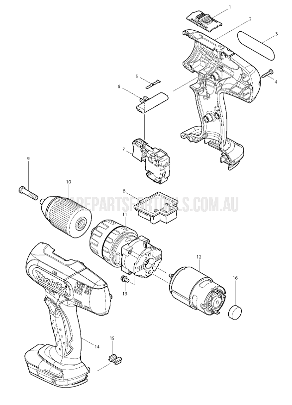 Makita DHP453 Spare Parts