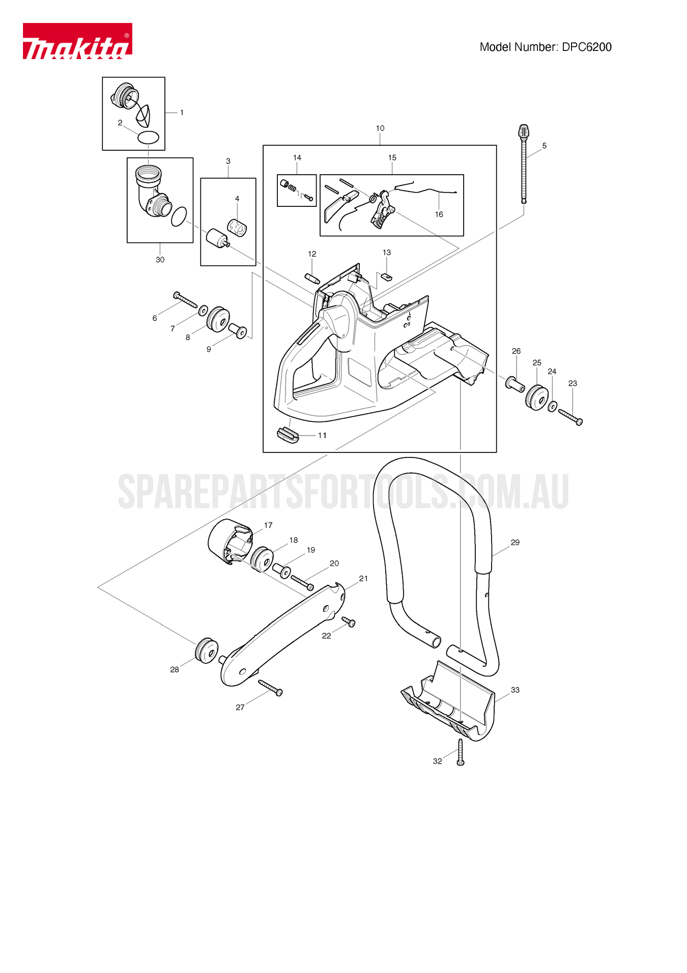 Makita DPC6200 Spare Parts
