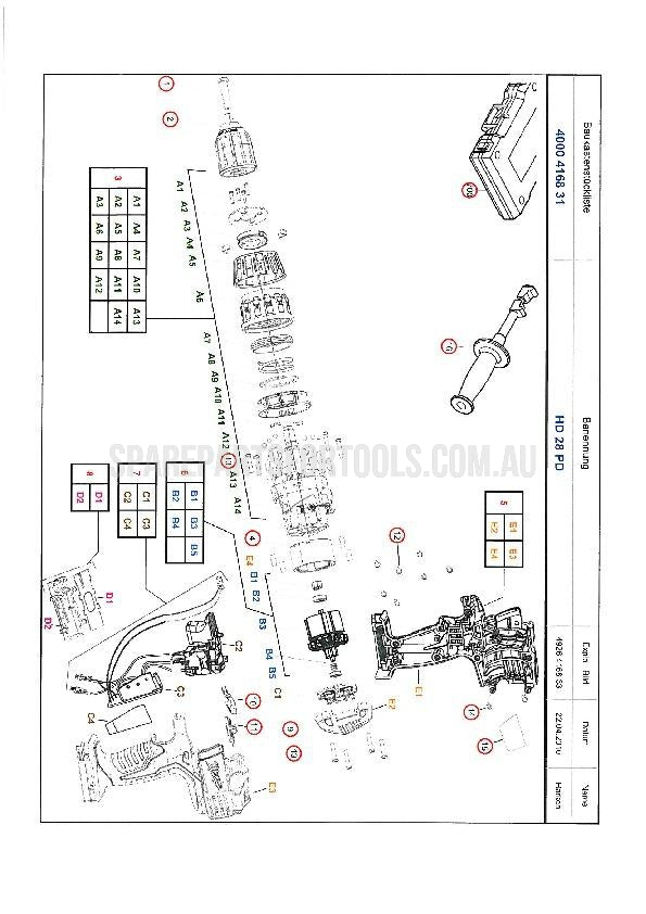 Milwaukee HD28PD Spare Parts