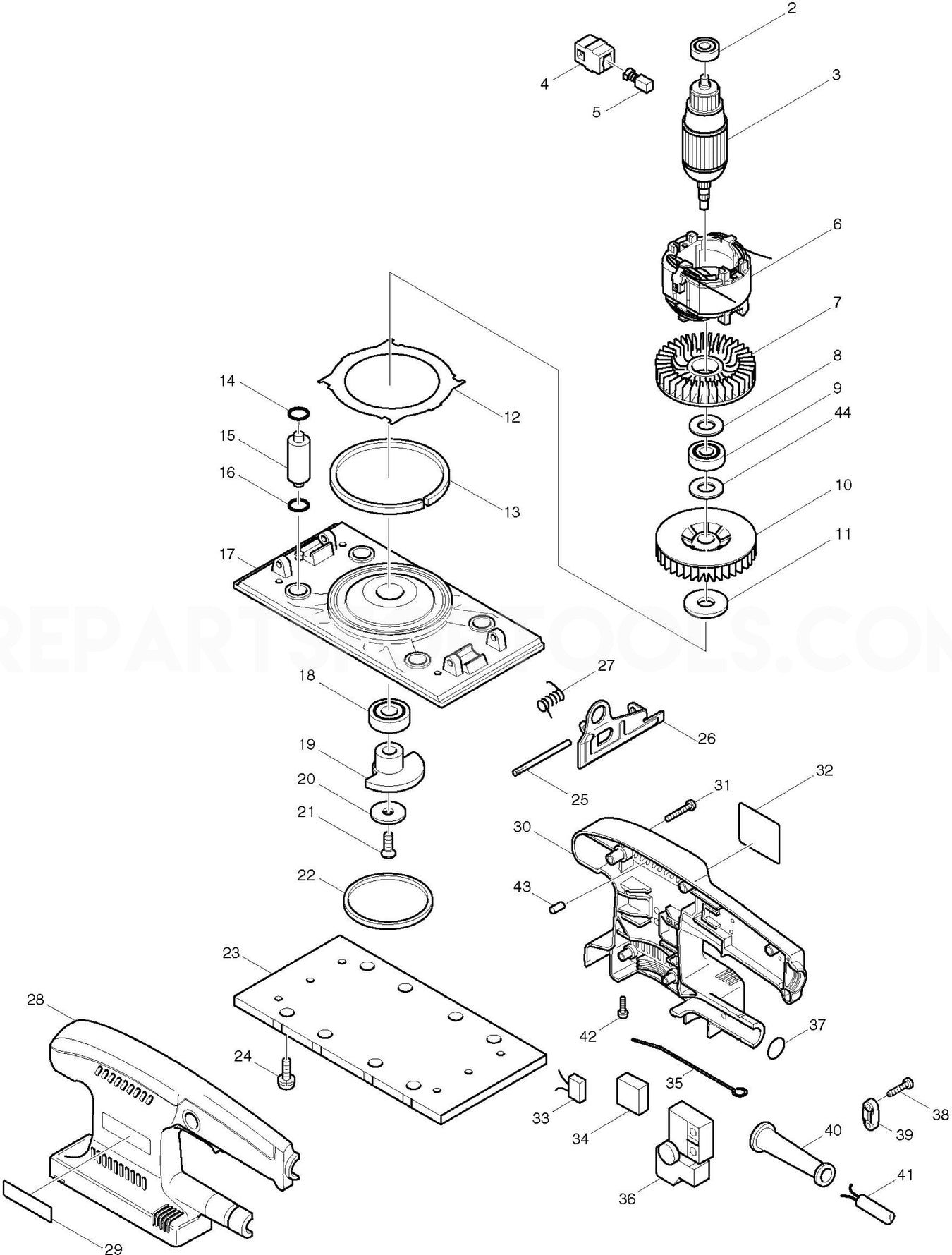 Makita BO3700 Spare Parts