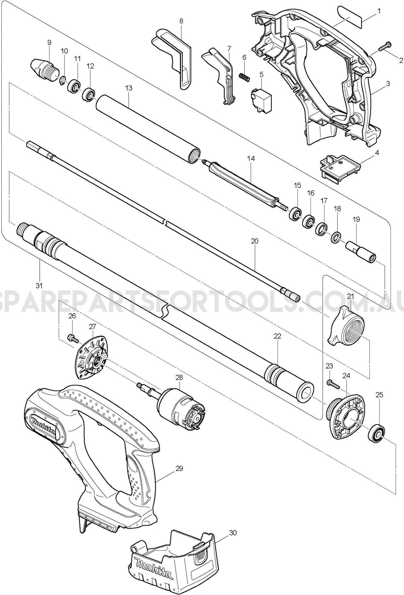 Makita DVR450Z Spare Parts