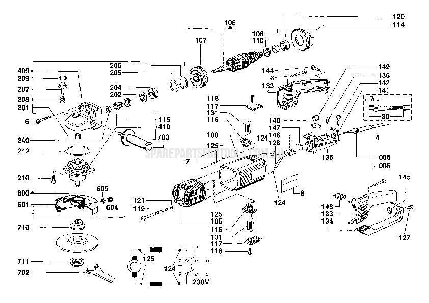 Milwaukee AG20-230 Spare Parts
