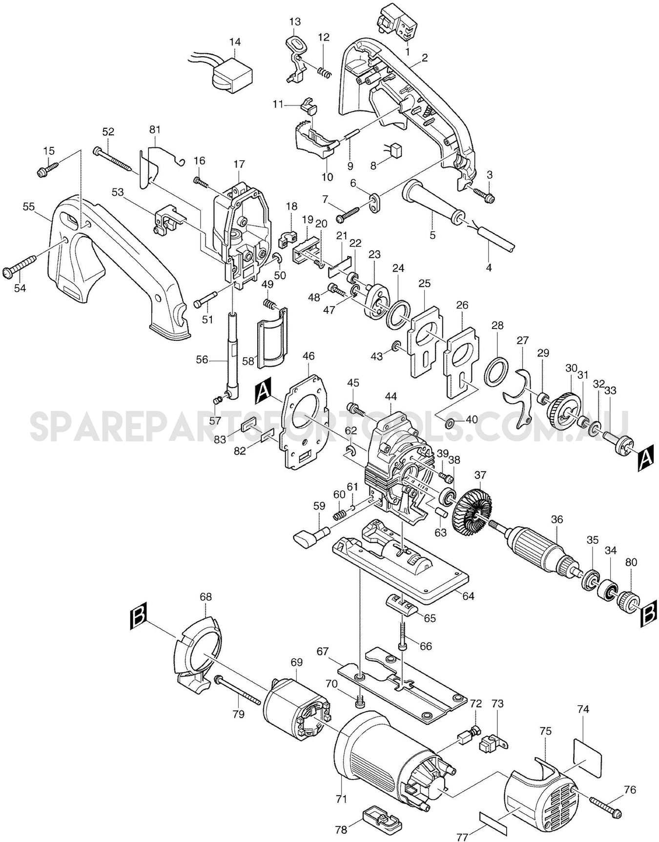 Makita 4304 Spare Parts