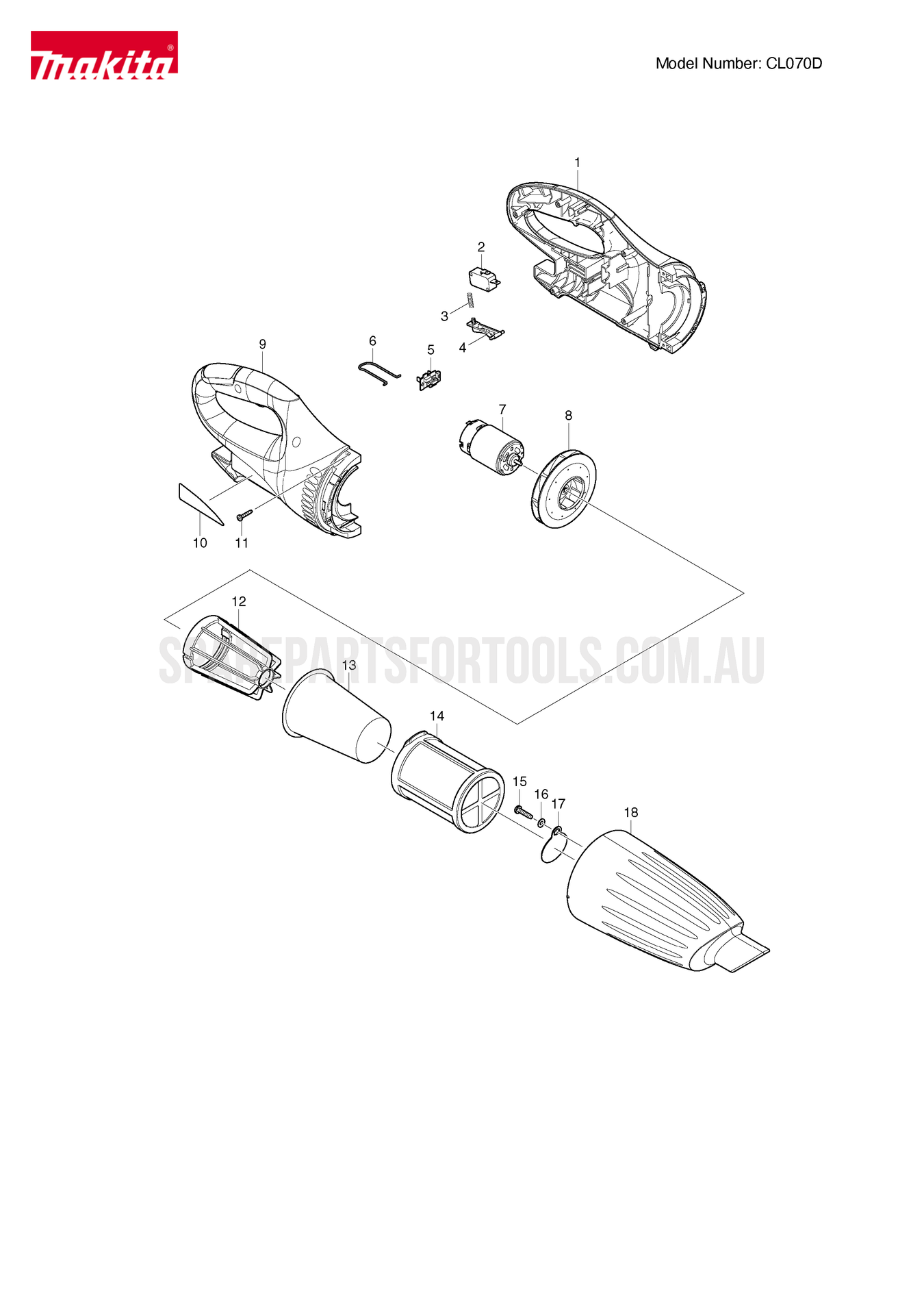 Makita CL070D Spare Parts