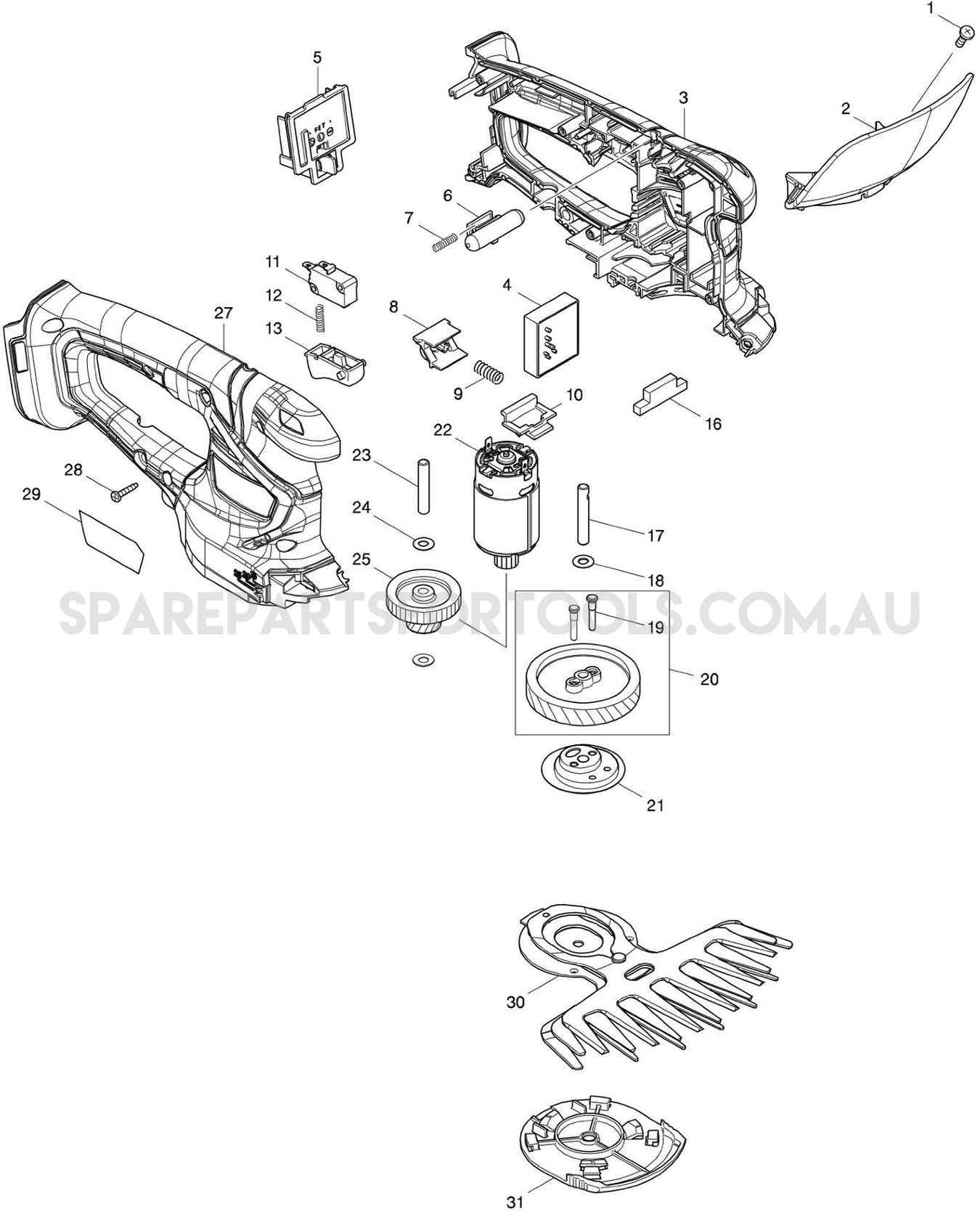 Makita DUM604Z Spare Parts