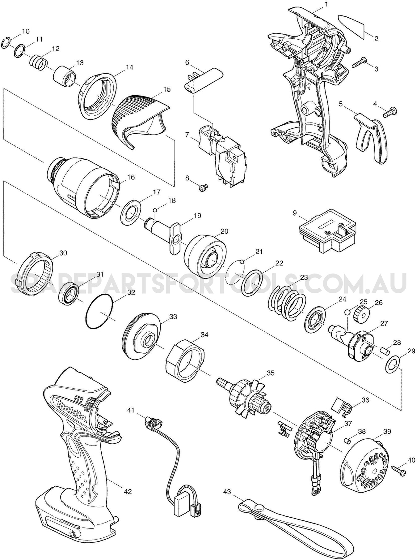 Makita BTD130F Spare Parts