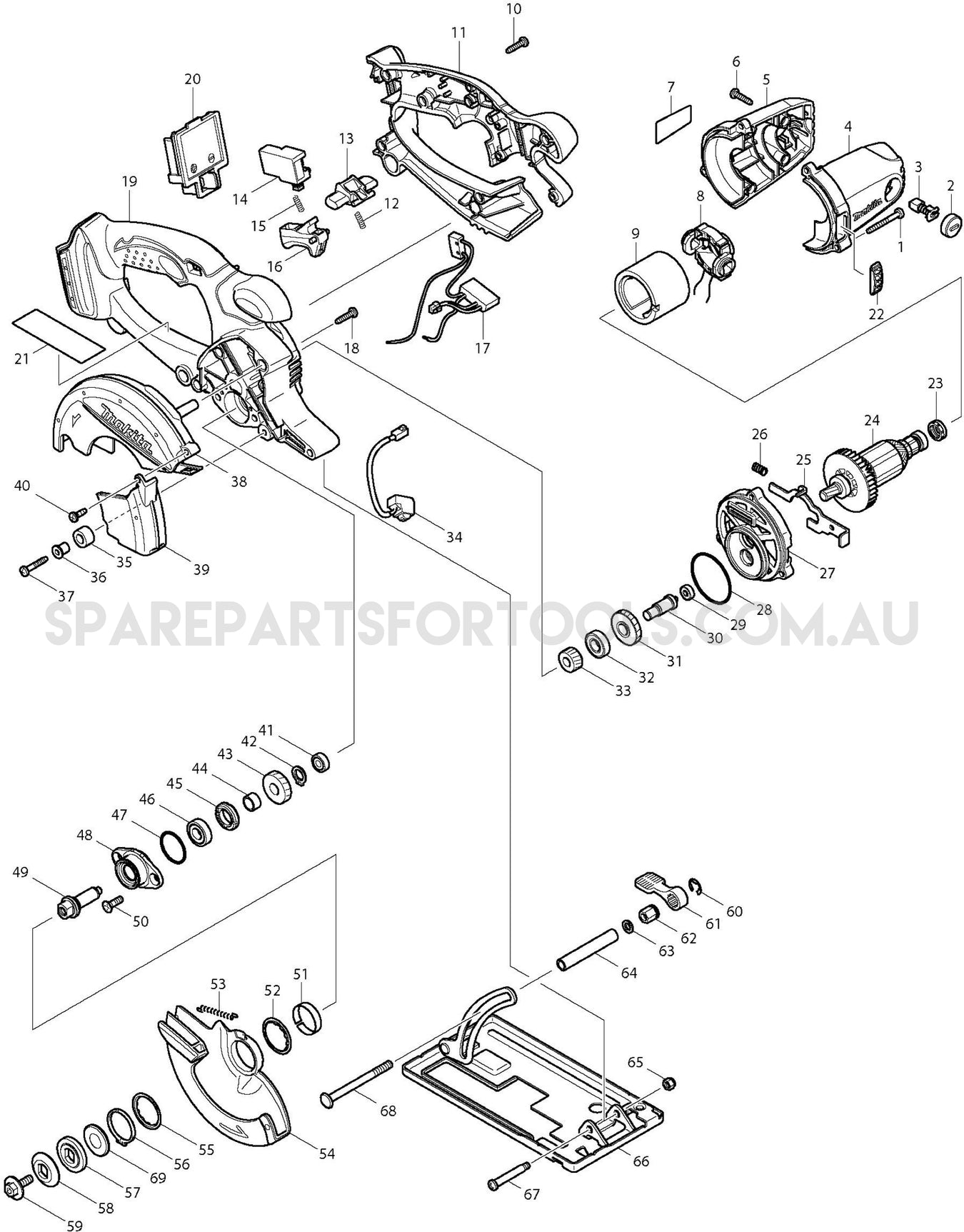 Makita DCS550 Spare Parts